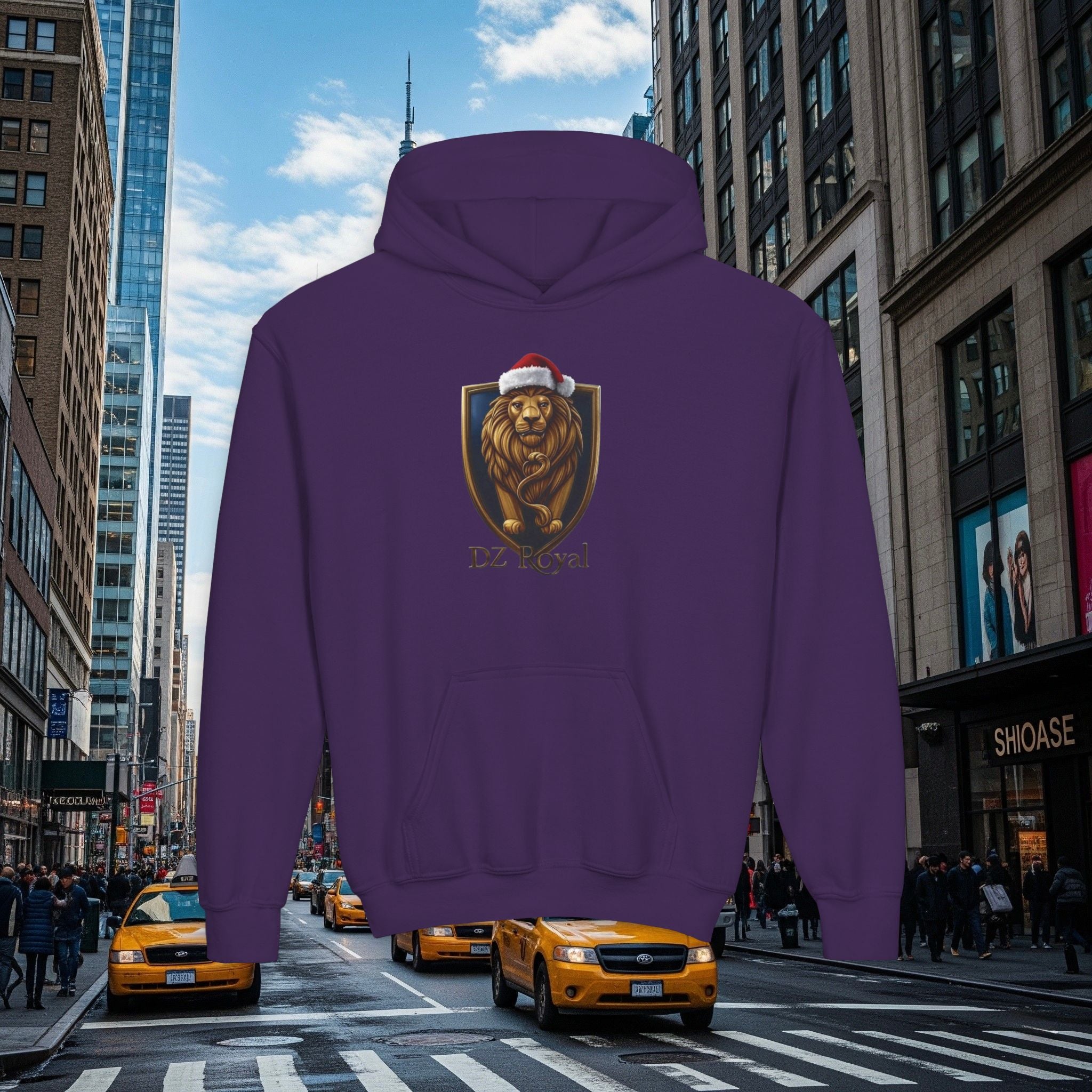DZ Royal’s Christmas Youth Hoodie (Grown Lion)