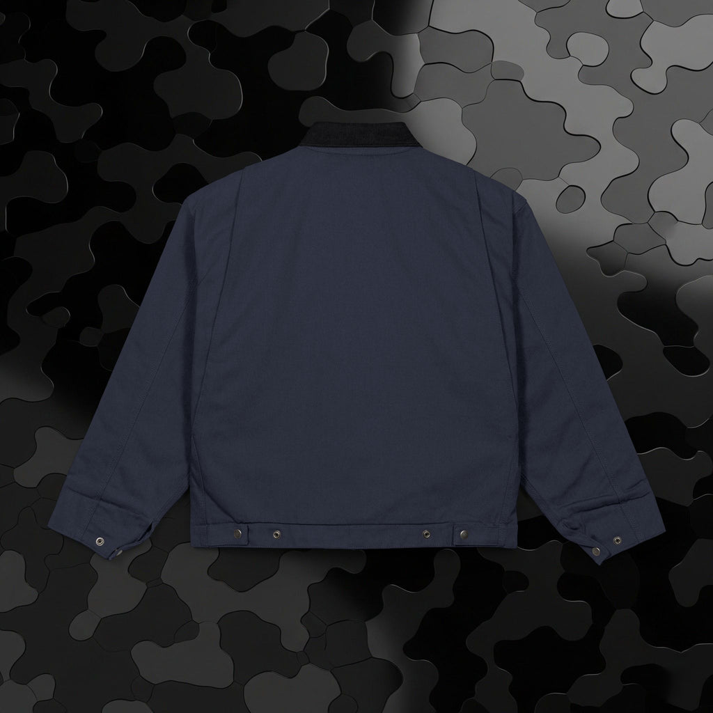 Legio Leo by DZ Royal Embroidered Duck Cloth Work Jacket — Durable Black Canvas Utility Coat
