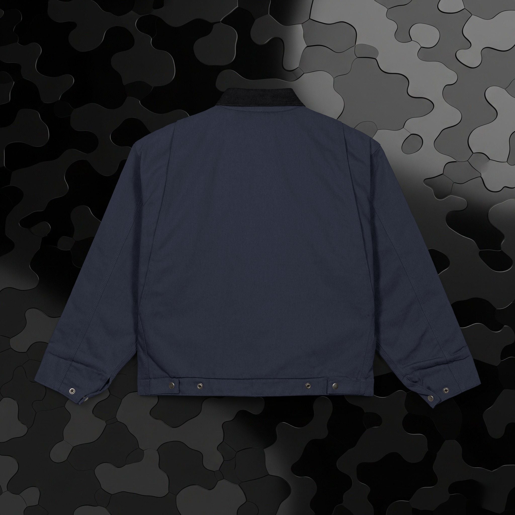 Legio Leo by DZ Royal Embroidered Duck Cloth Work Jacket — Durable Black Canvas Utility Coat