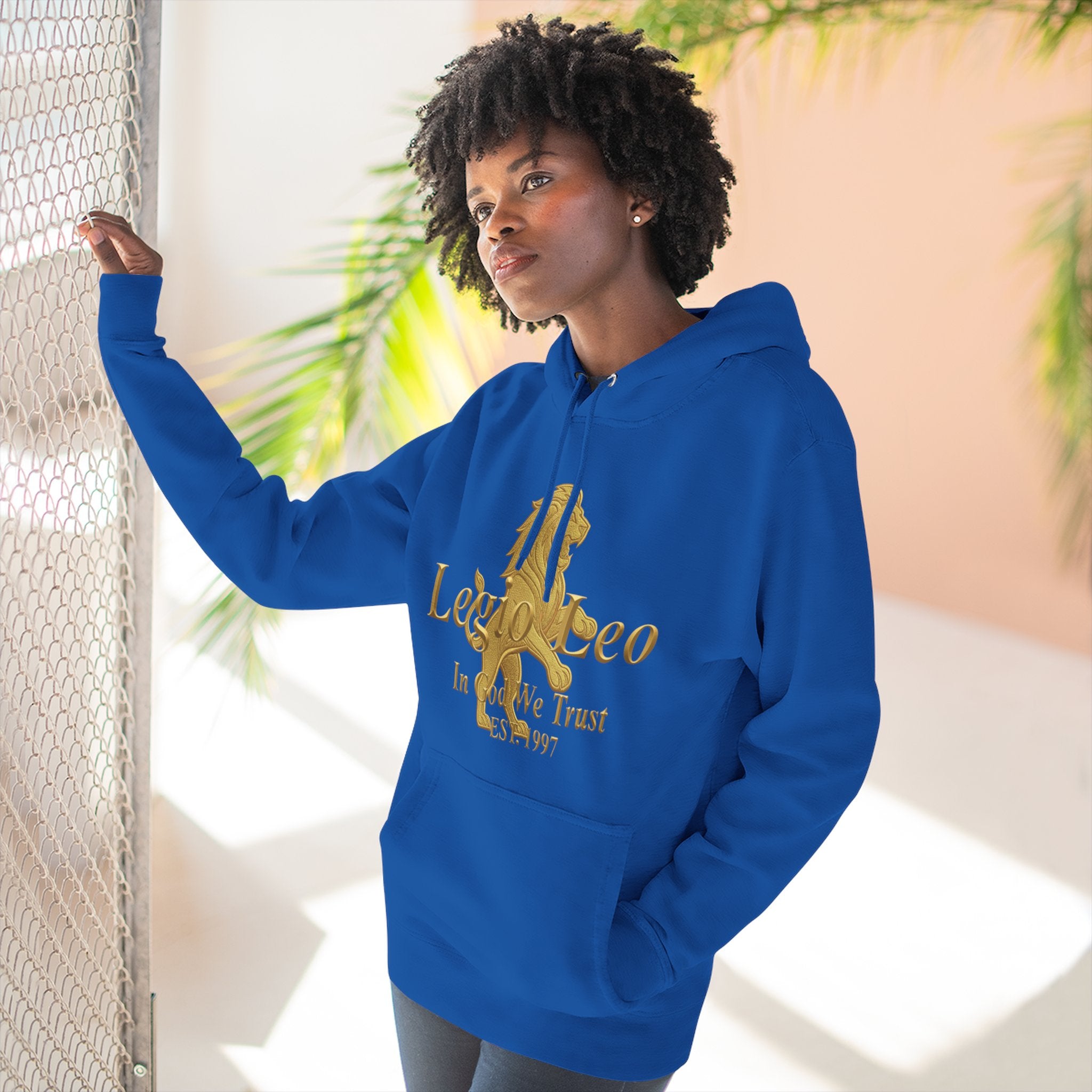 Legio Leo Golden Edition Fleece Hoodie – Minimal Gold Script Pullover