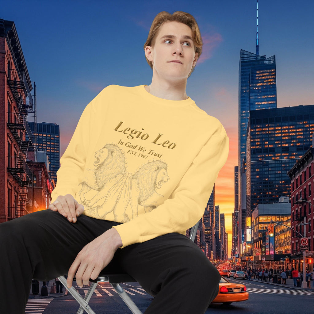 Legio Leo Sweatshirt – Minimal Gold Script Battle Ready Lions Crewneck