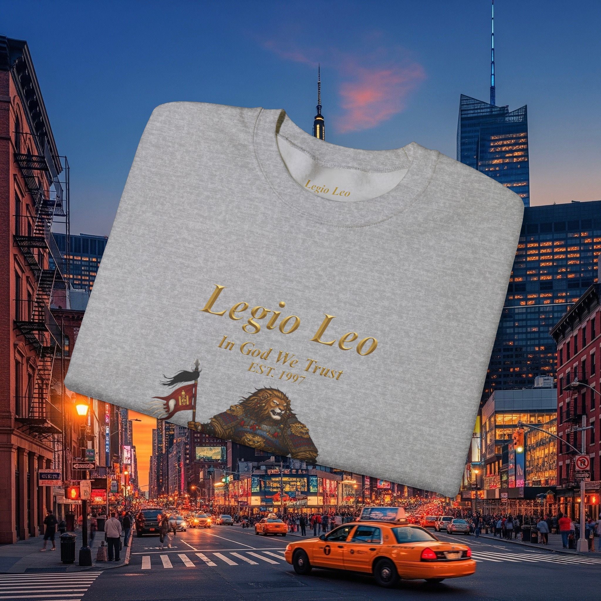 Legio Leo Cozy Crewneck Sweatshirt | Mongol Warrior Design
