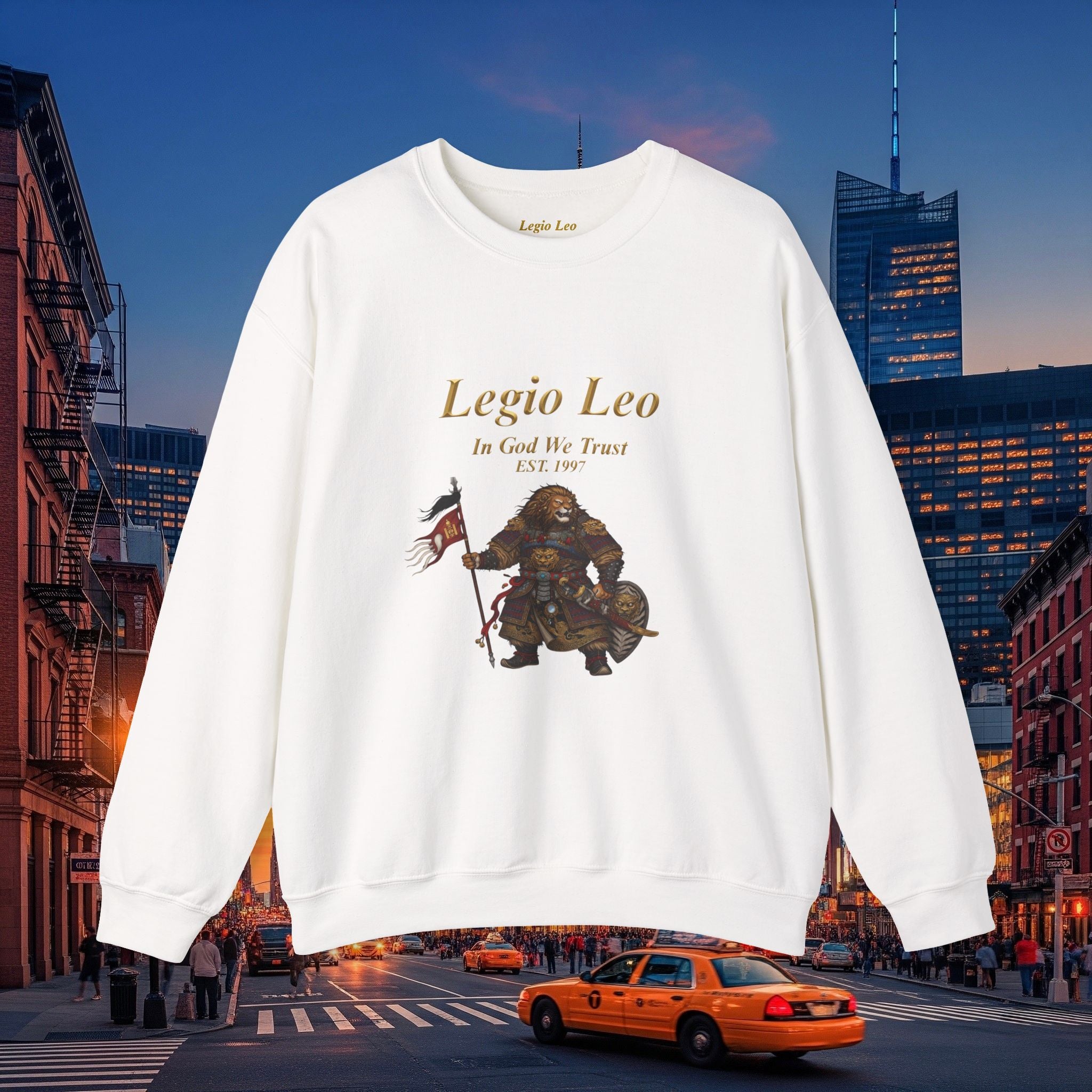 Legio Leo Cozy Crewneck Sweatshirt | Mongol Warrior Design