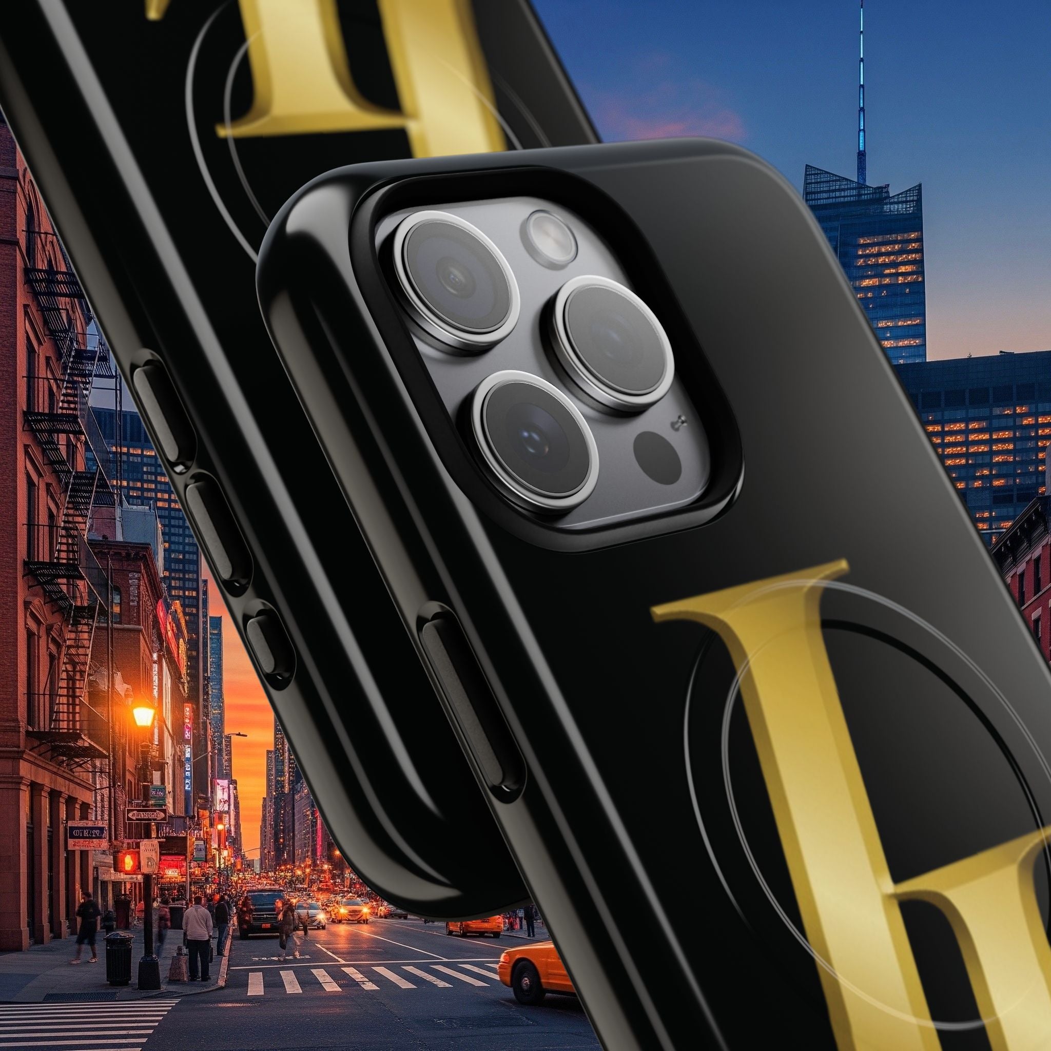 Stylish Tough Magnetic Phone Case | Overlapping L’s Design