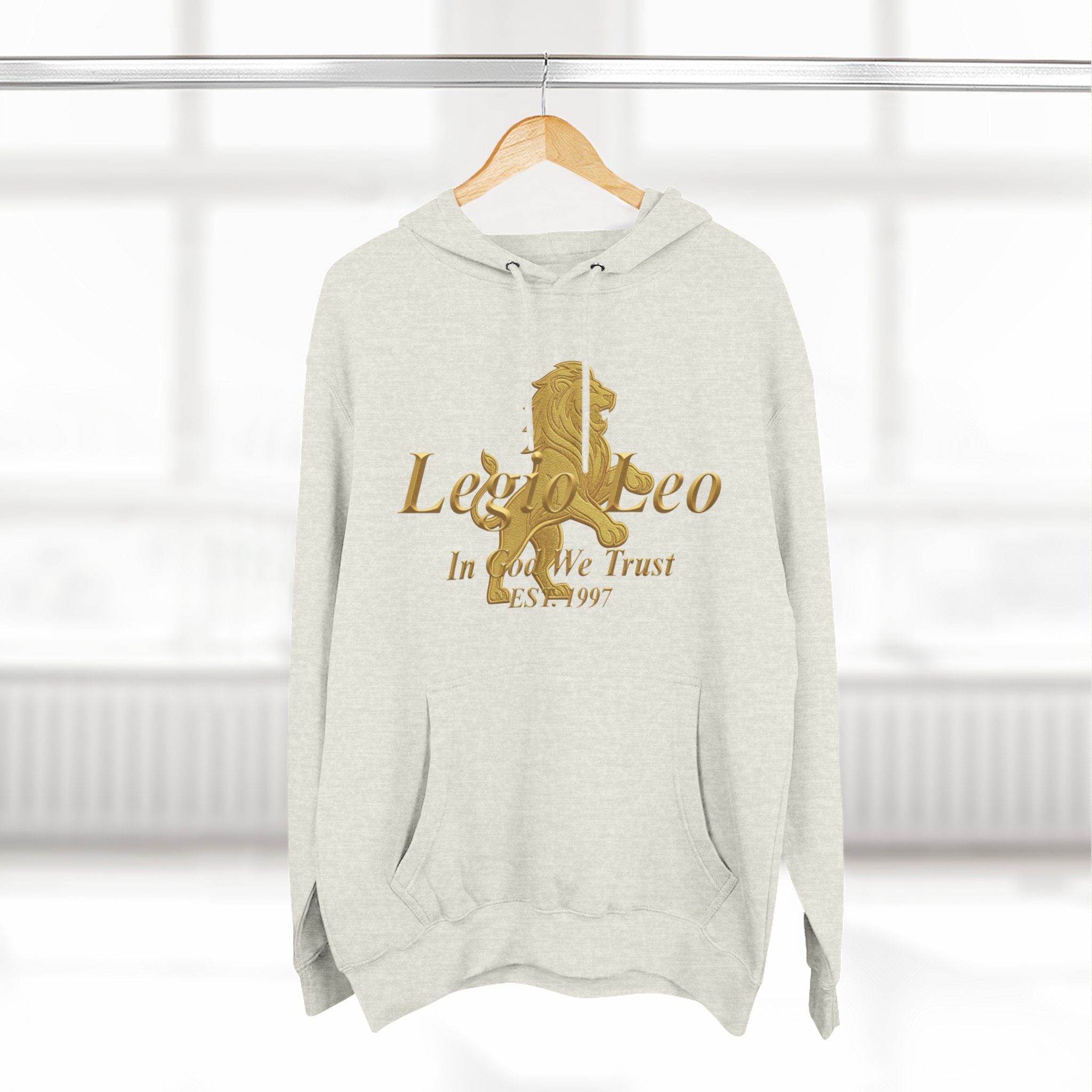 Legio Leo Golden Edition Fleece Hoodie – Minimal Gold Script Pullover
