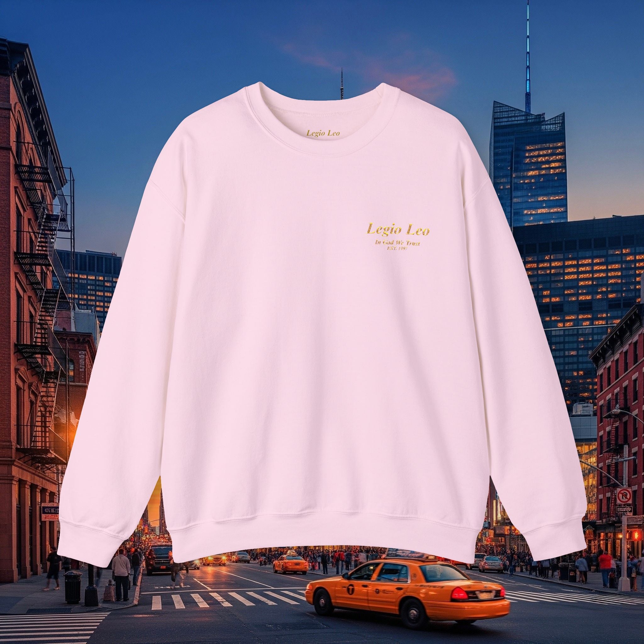 Legio Leo Crewneck Sweatshirt | In God We Trust Embroidery
