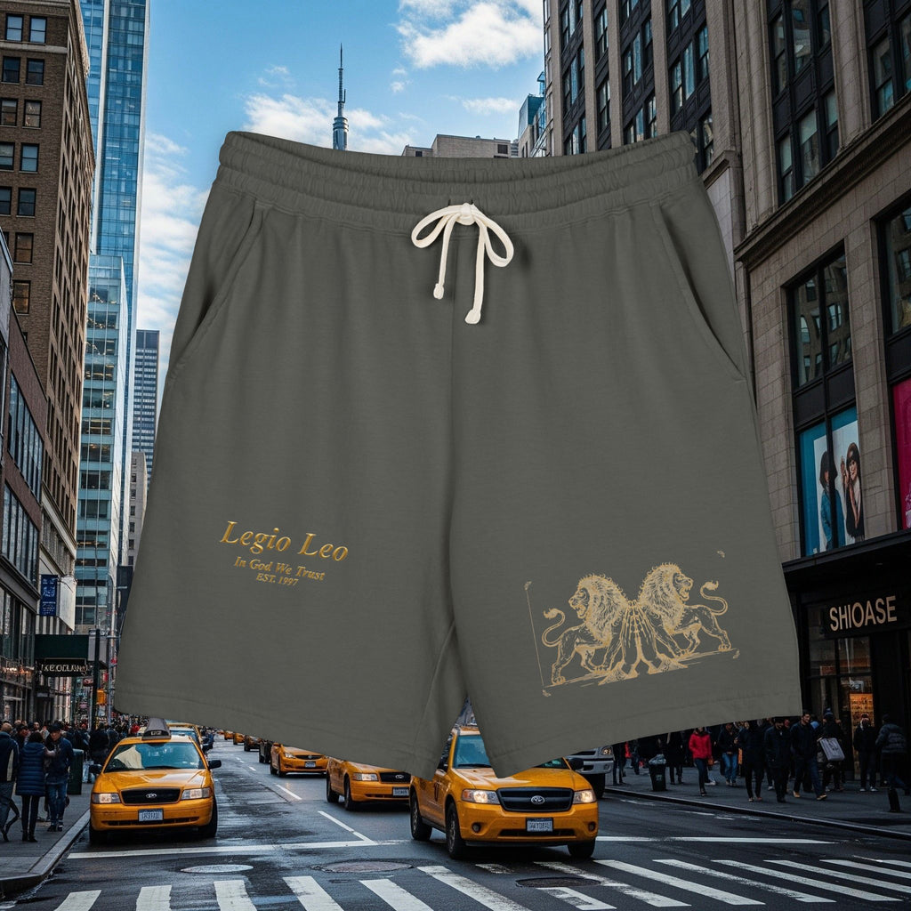 Legio Leo Graphic Sweat Shorts — Lightweight Garment-Dyed Fleece