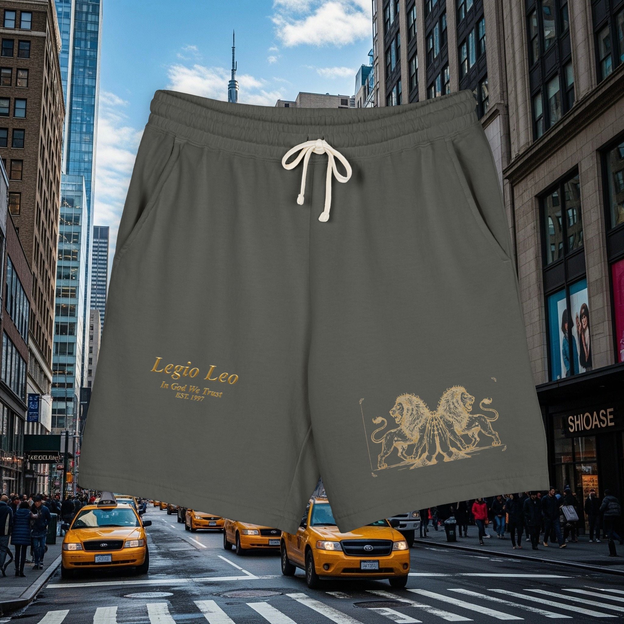 Legio Leo Graphic Sweat Shorts — Lightweight Garment-Dyed Fleece