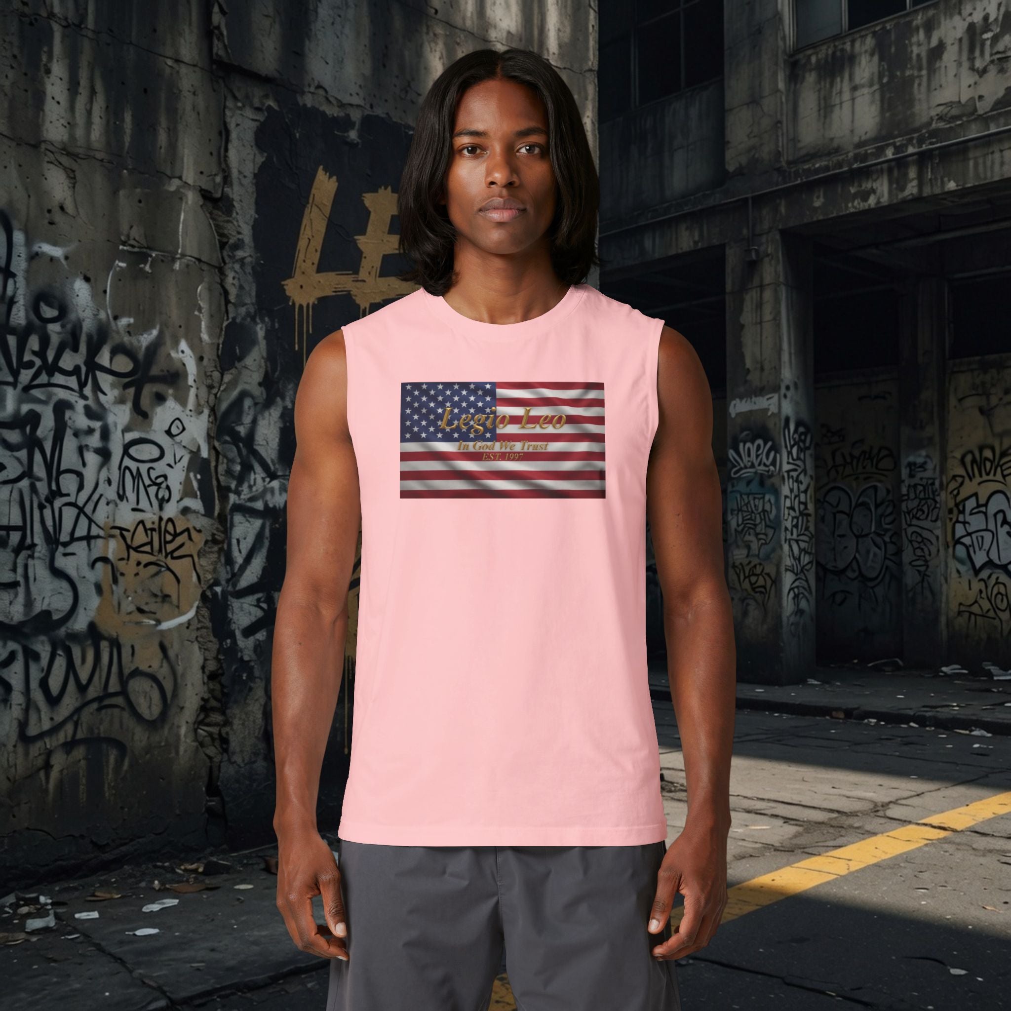 American Flag Muscle Tank — USA Vintage Patriotic Tank