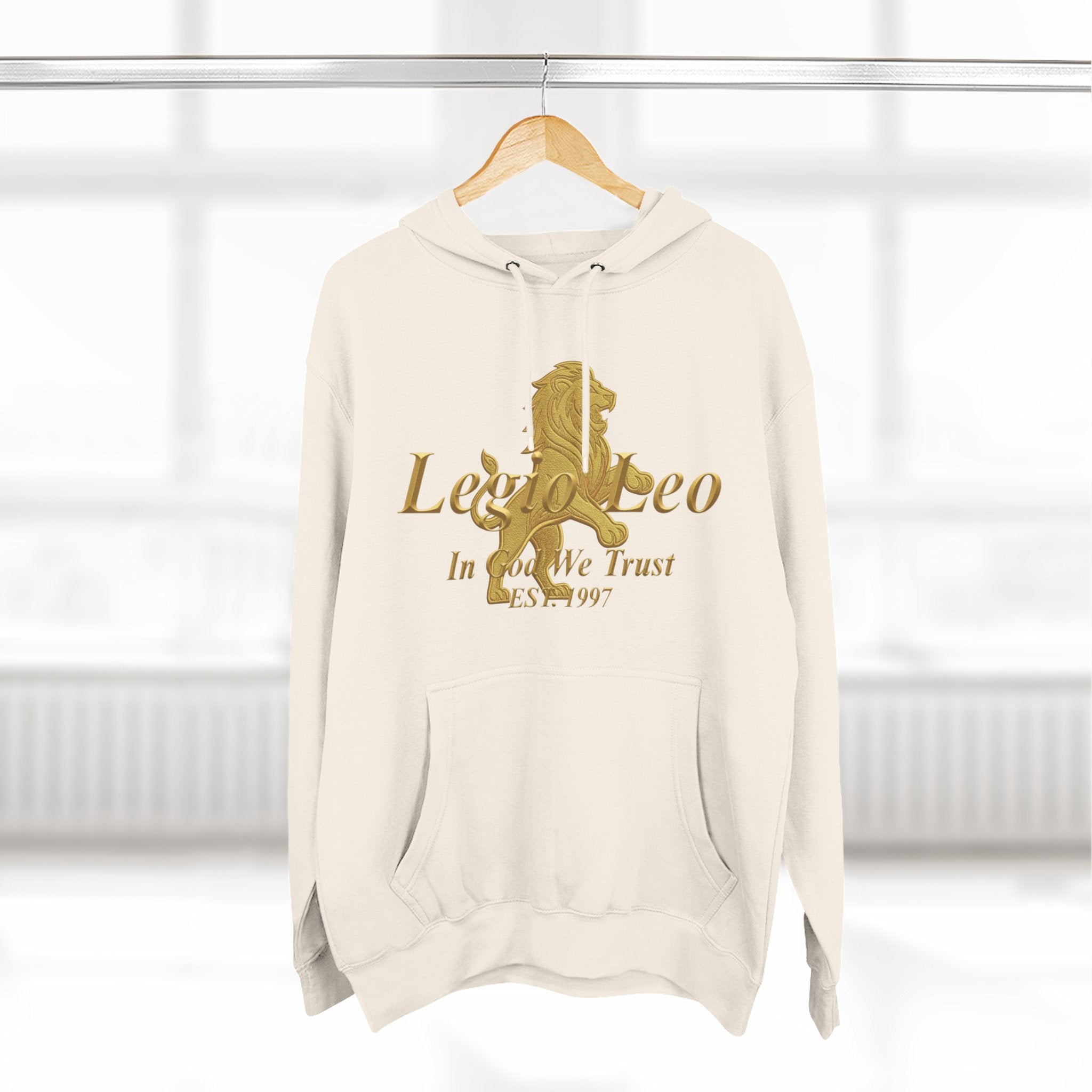 Legio Leo Golden Edition Fleece Hoodie – Minimal Gold Script Pullover
