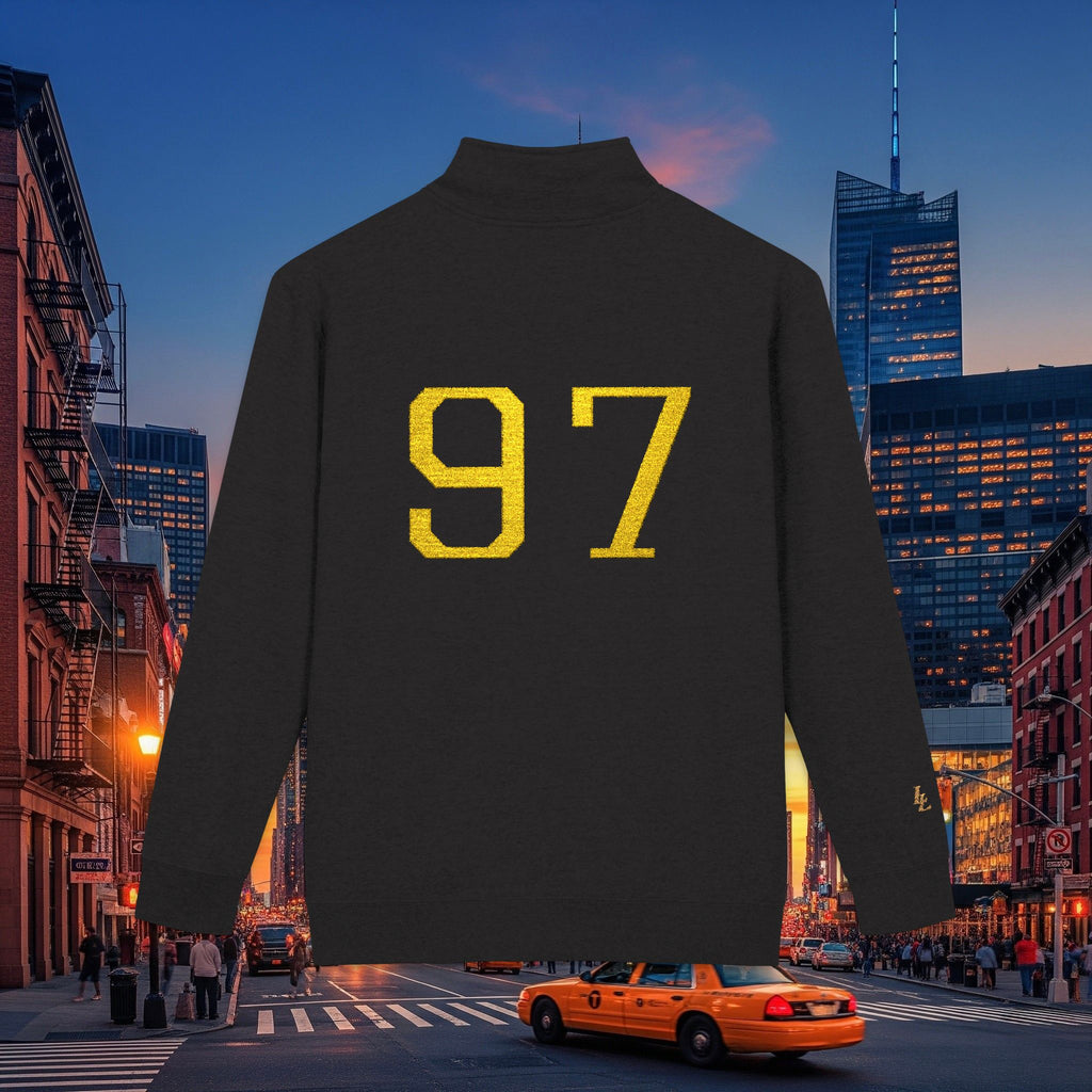 Classic Legio Leo by DZ Royal Embroidered Lion & 97 Fleece Pullover - Cozy Zip-Neck Sweatshirt