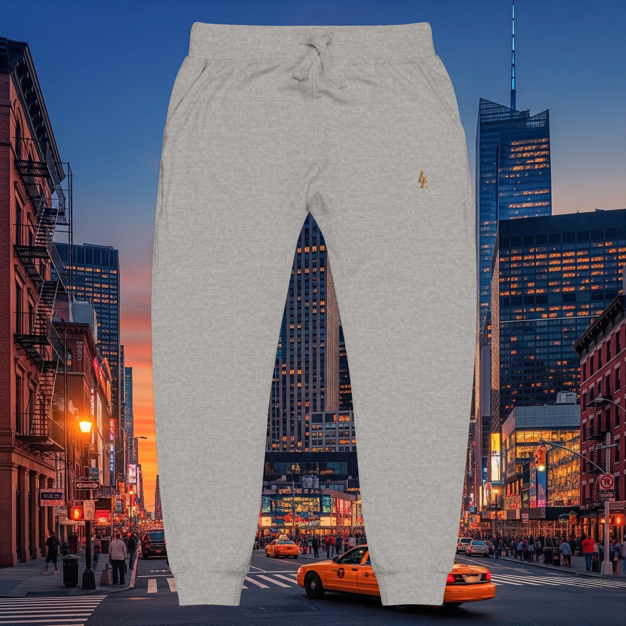 Legio Leo Sweatpants — OverLapping L’s Embroidery Design Cozy Fleece Joggers