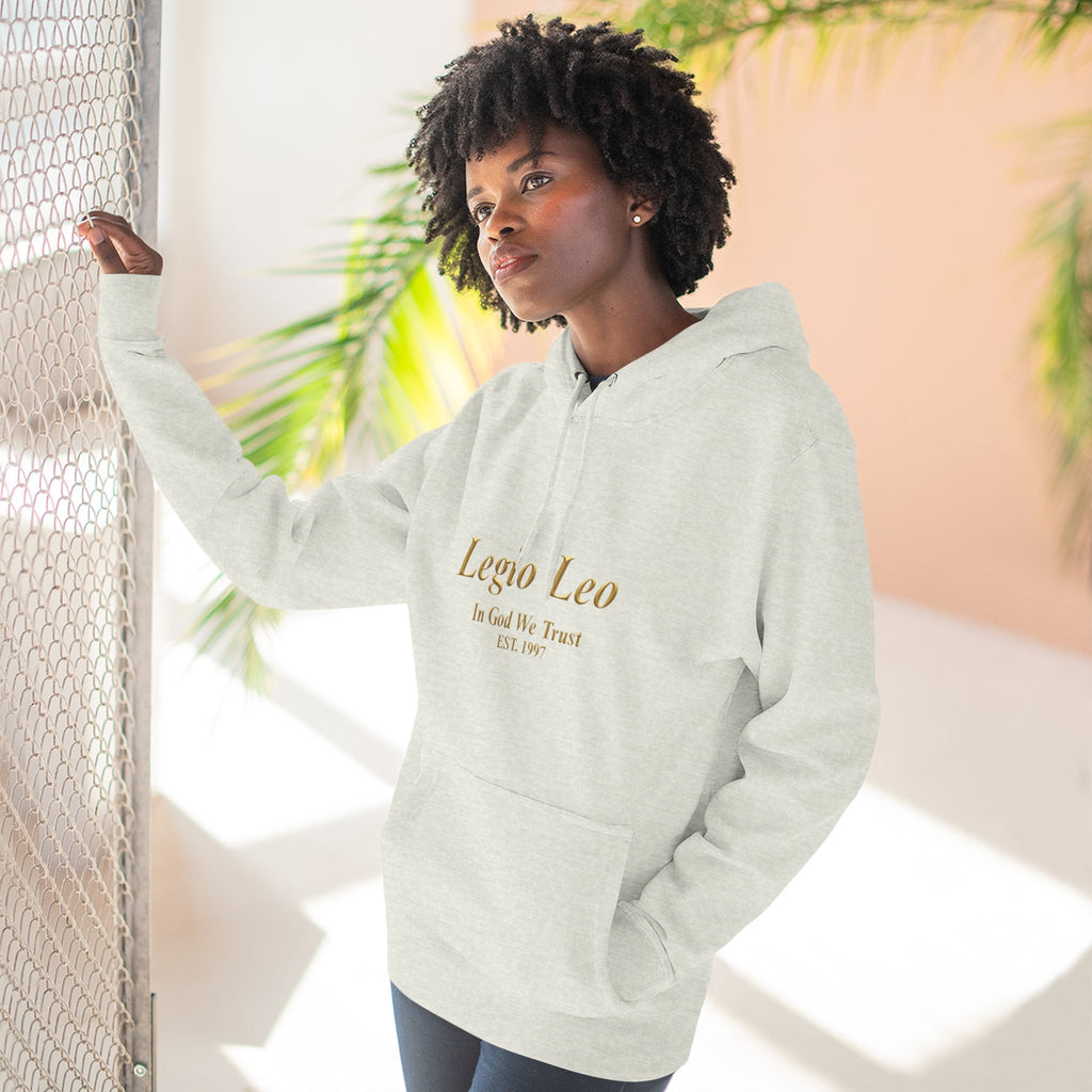 Legio Leo Fleece Hoodie – Minimal Gold Script Pullover