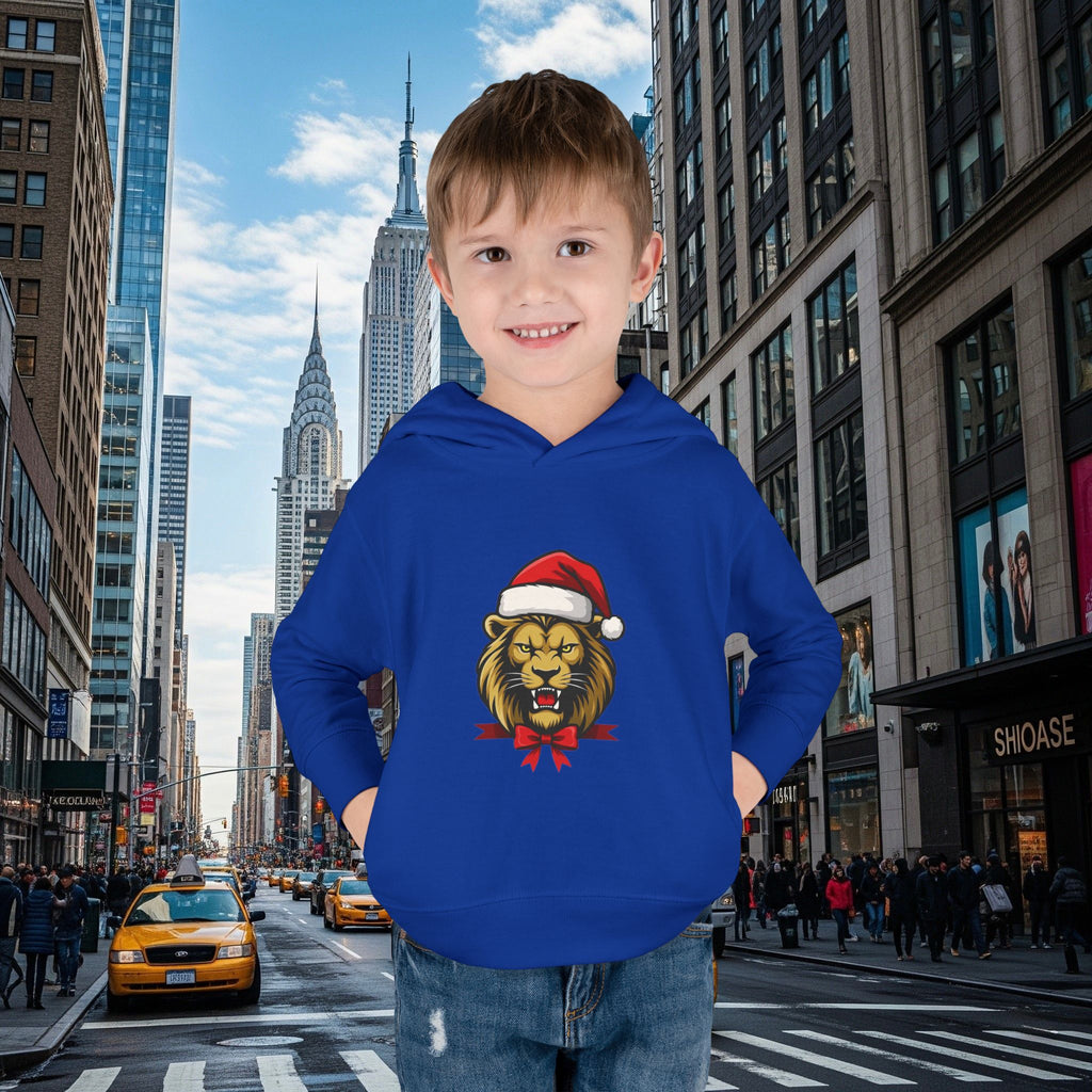 Christmas Legio Leo’s Toddler Pullover Fleece Hoodie (Grown Lion)