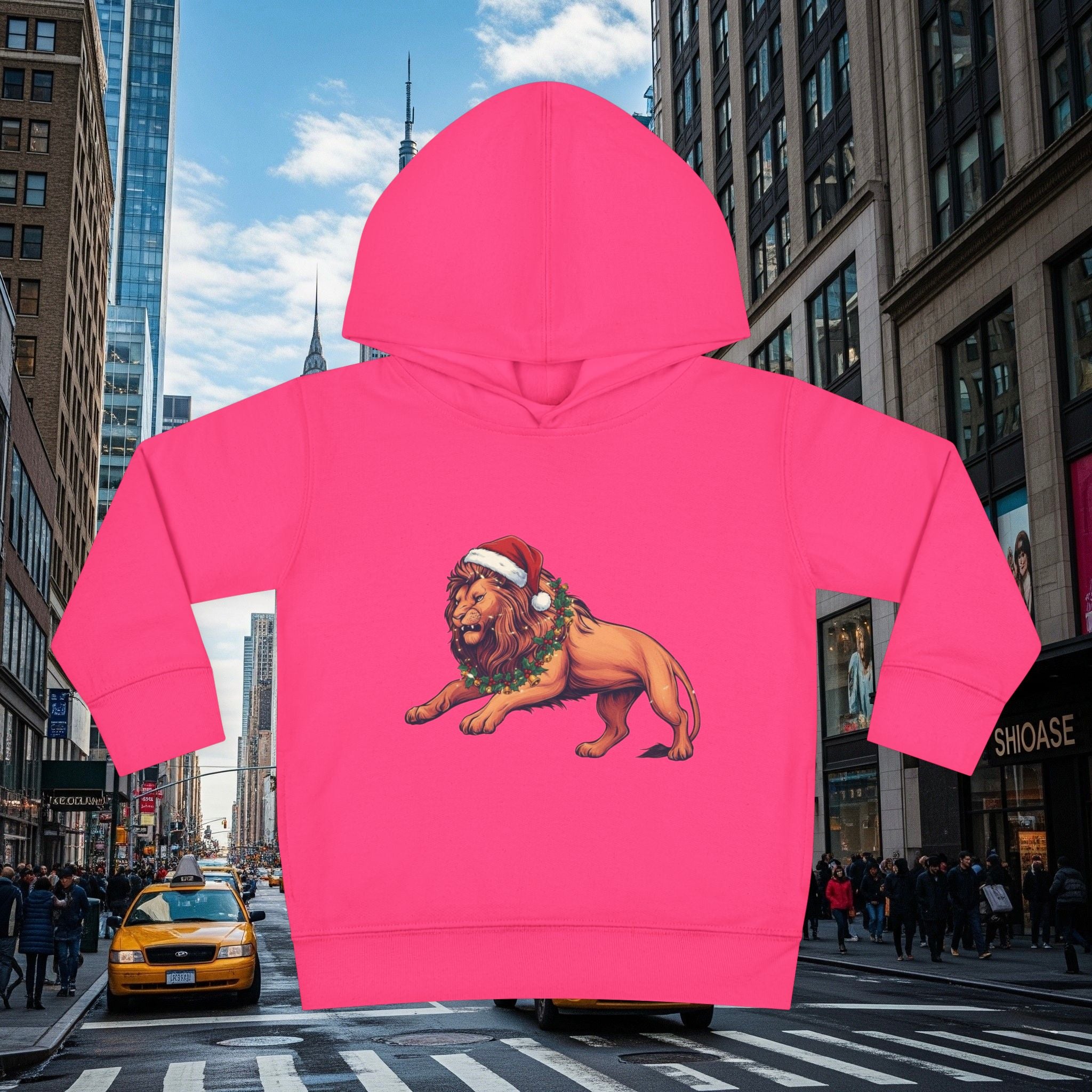Christmas Legio Leo’s Toddler Pullover Fleece Hoodie (Grown Lion)