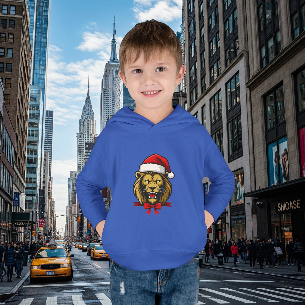 Christmas Legio Leo’s Toddler Pullover Fleece Hoodie (Grown Lion)