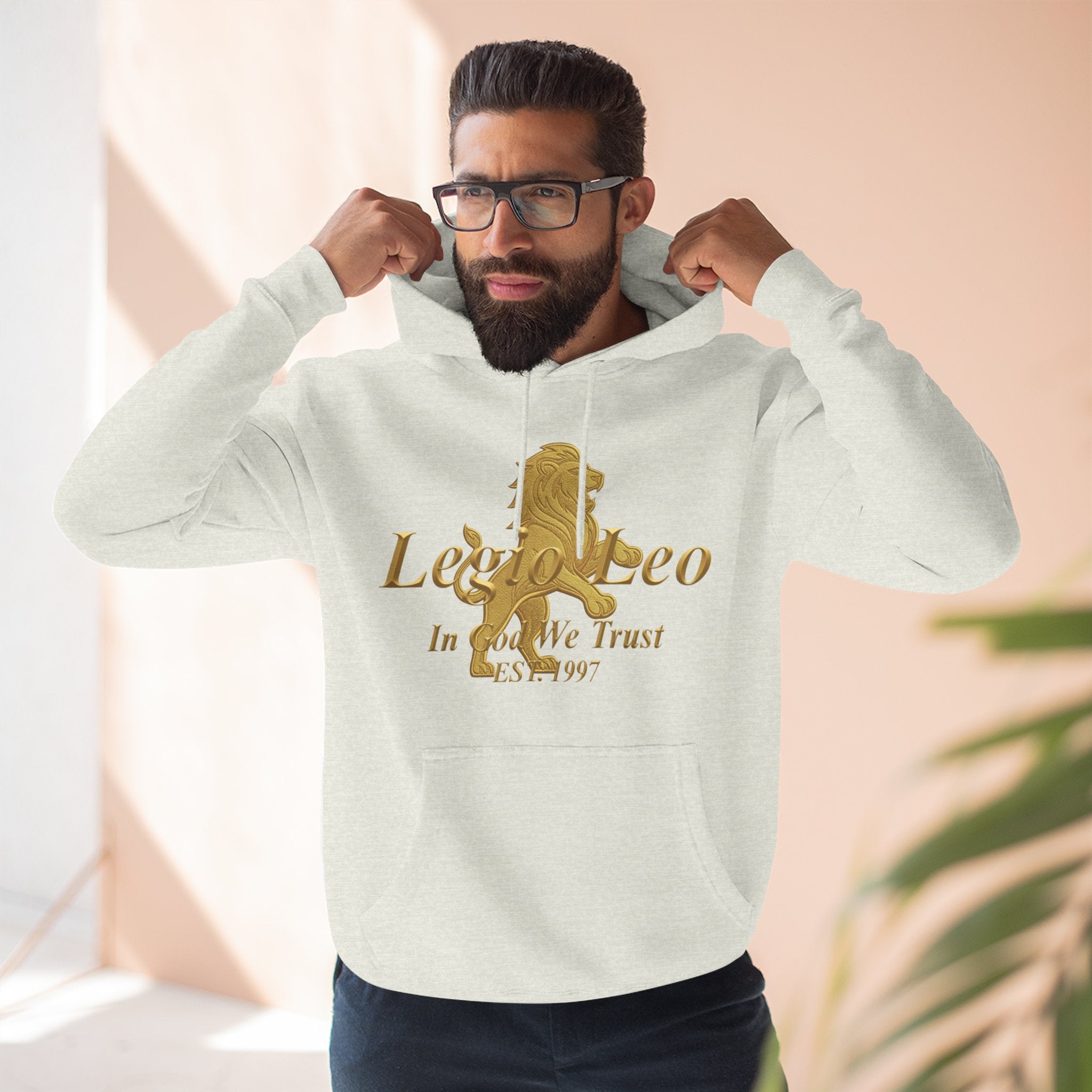 Legio Leo Golden Edition Fleece Hoodie – Minimal Gold Script Pullover