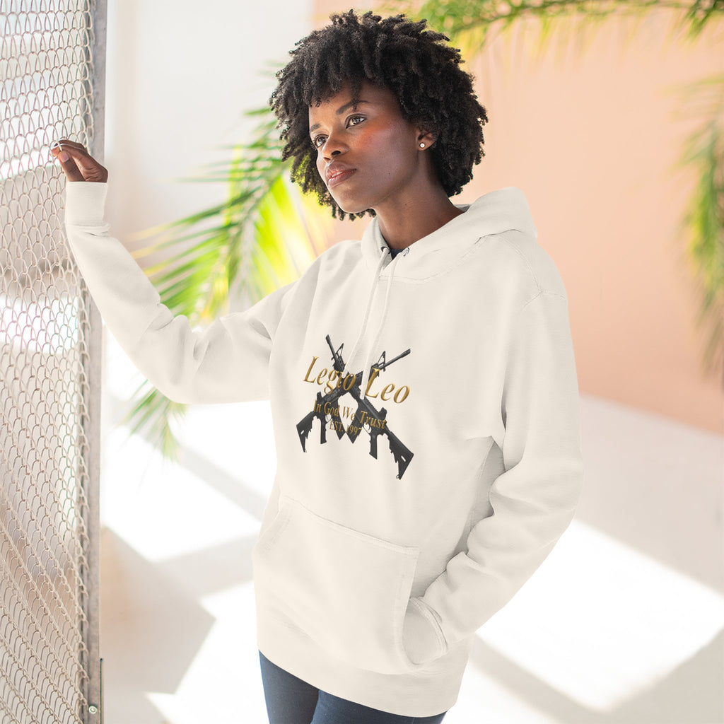 Legio Leo Warrior Fleece Hoodie – Minimal Gold Script Pullover