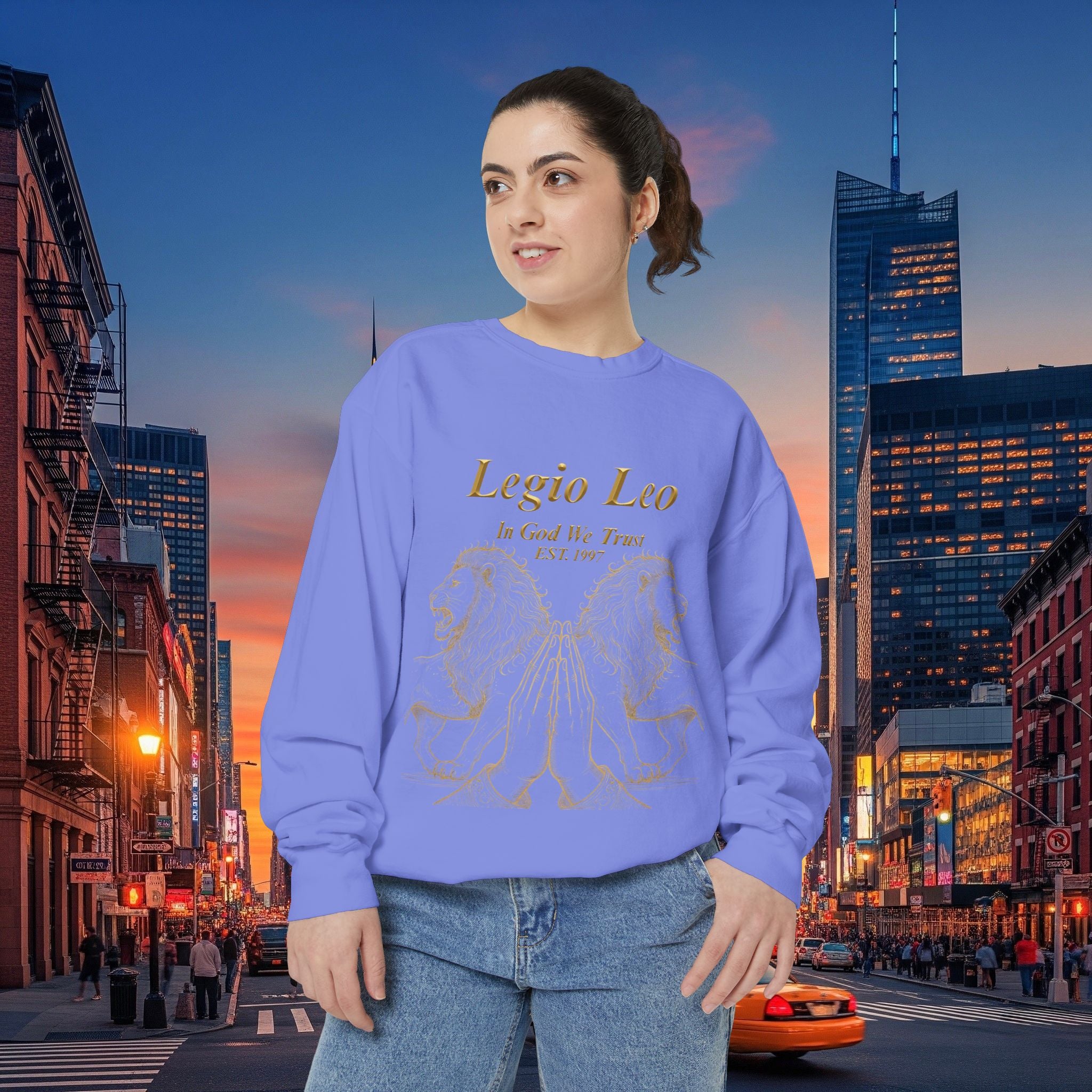 Legio Leo Sweatshirt – Minimal Gold Script Battle Ready Lions Crewneck