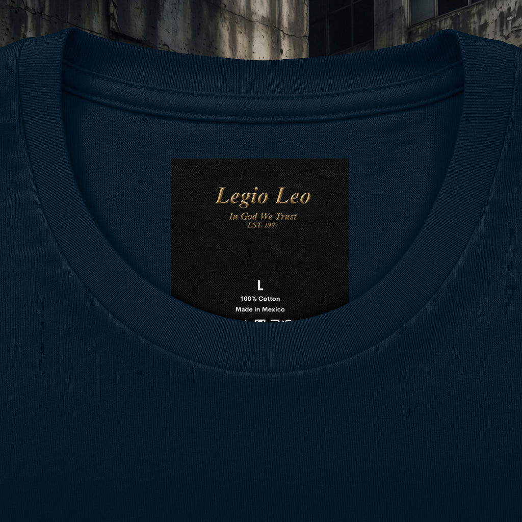 Legio Leo Graphic Tee — "In God We Trust" Back Print Cotton T-Shirt