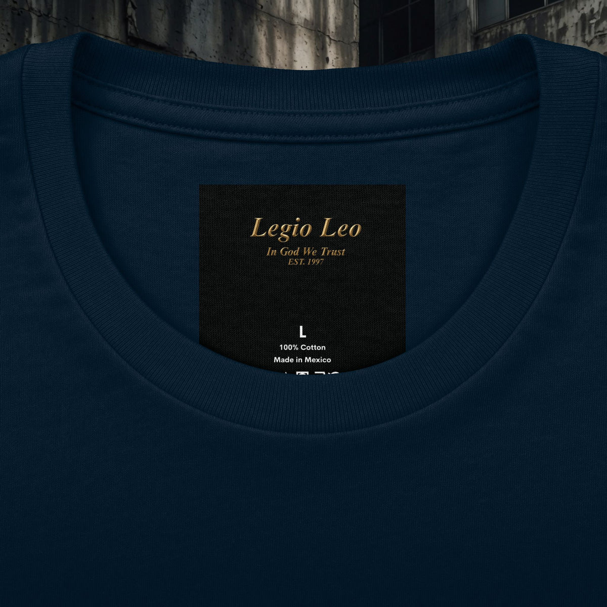 Legio Leo Graphic Tee — "In God We Trust" Back Print Cotton T-Shirt