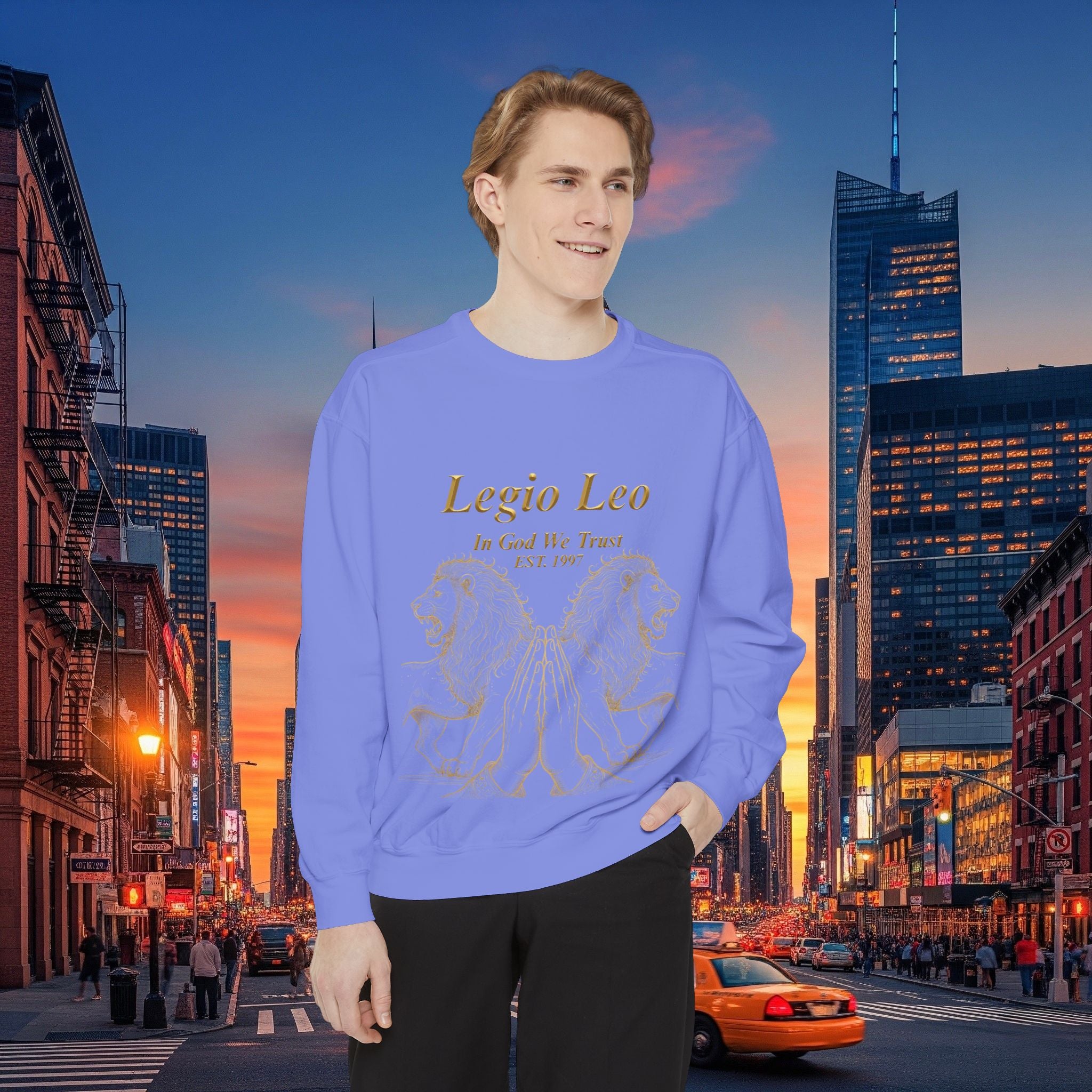 Legio Leo Sweatshirt – Minimal Gold Script Battle Ready Lions Crewneck