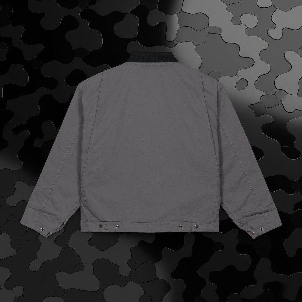 Legio Leo by DZ Royal Embroidered Duck Cloth Work Jacket — Durable Black Canvas Utility Coat