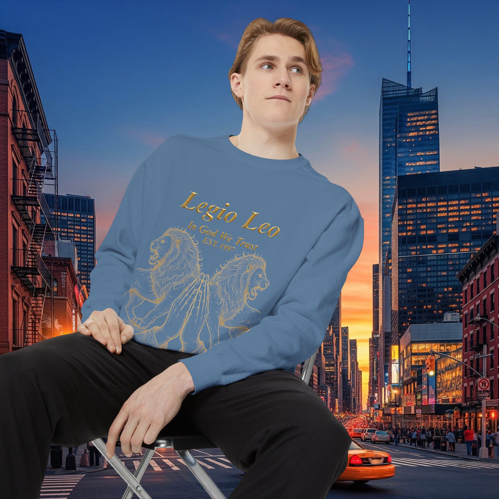 Legio Leo Sweatshirt – Minimal Gold Script Battle Ready Lions Crewneck