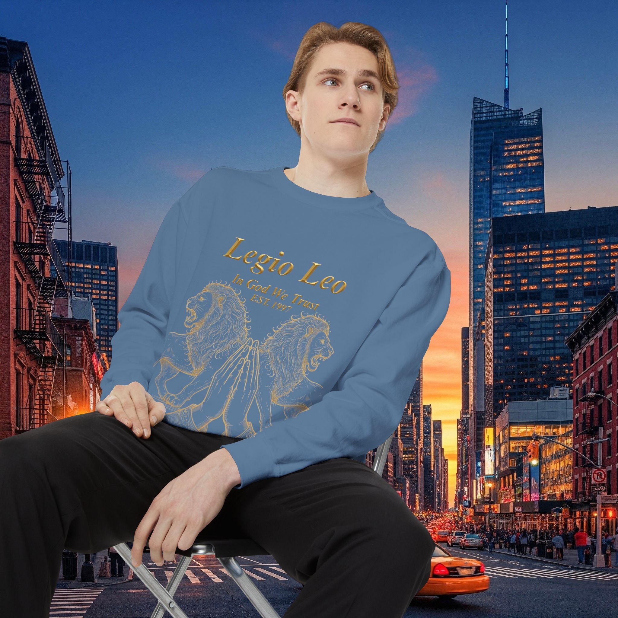 Legio Leo Sweatshirt – Minimal Gold Script Battle Ready Lions Crewneck
