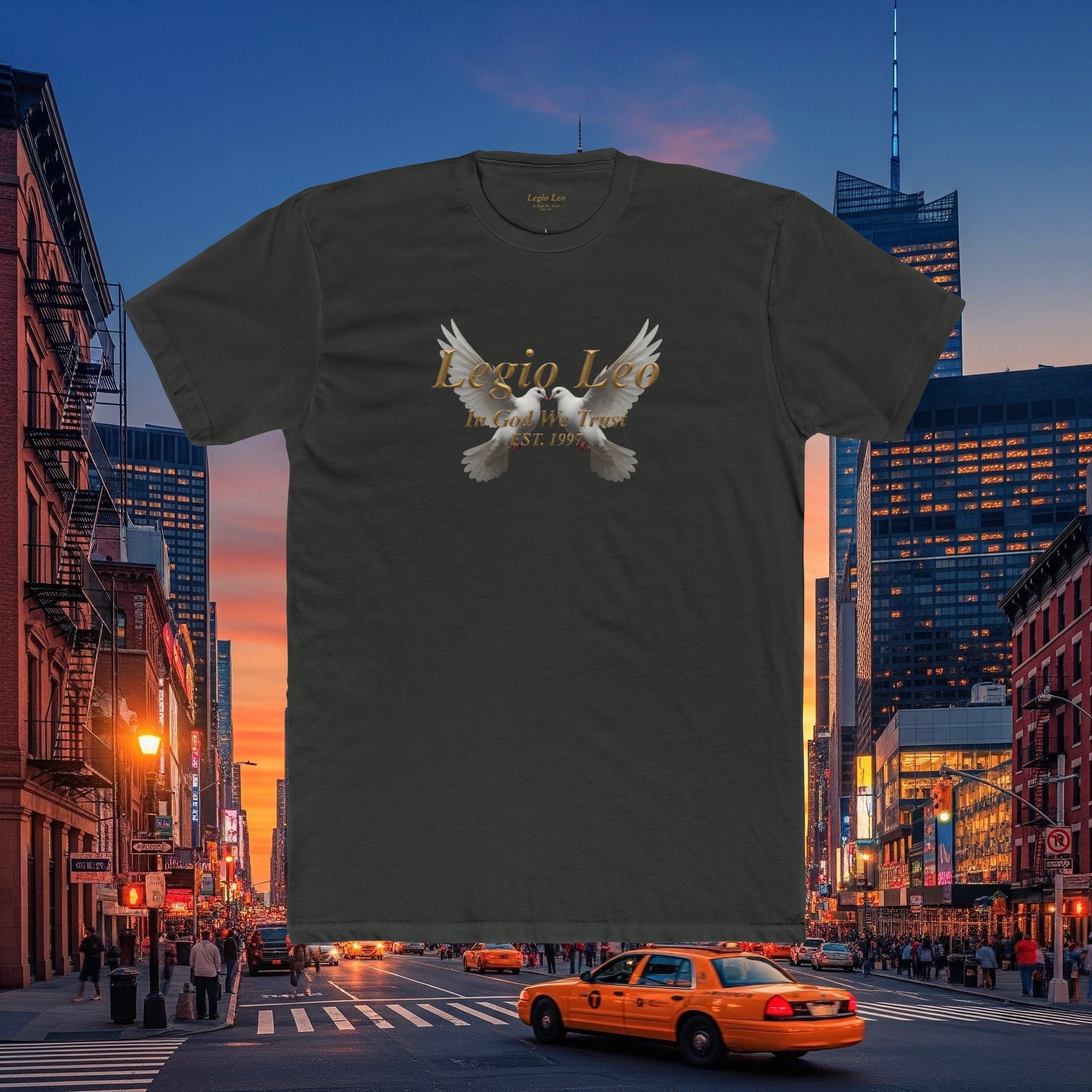 Crew Tee — 'Peaceful' Dove Graphic Cotton T‑Shirt