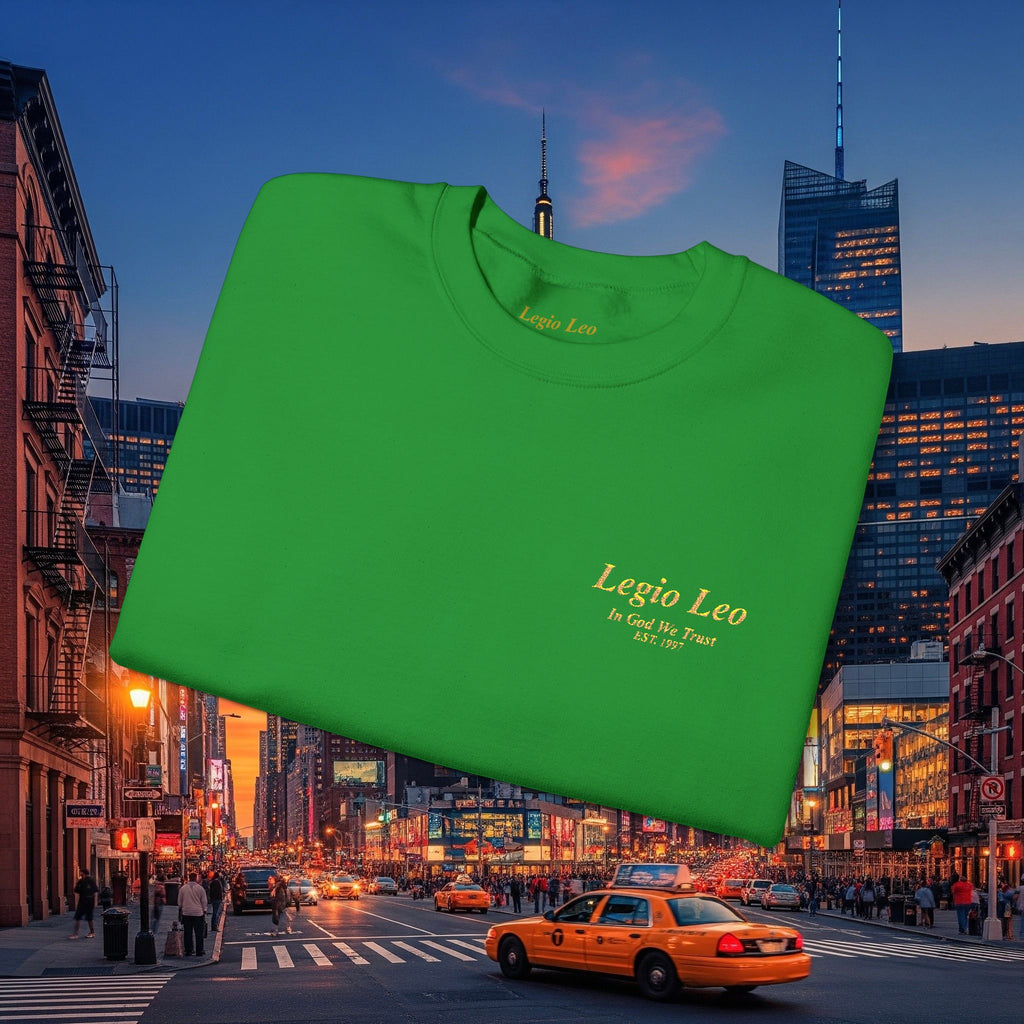Legio Leo Crewneck Sweatshirt | In God We Trust Embroidery