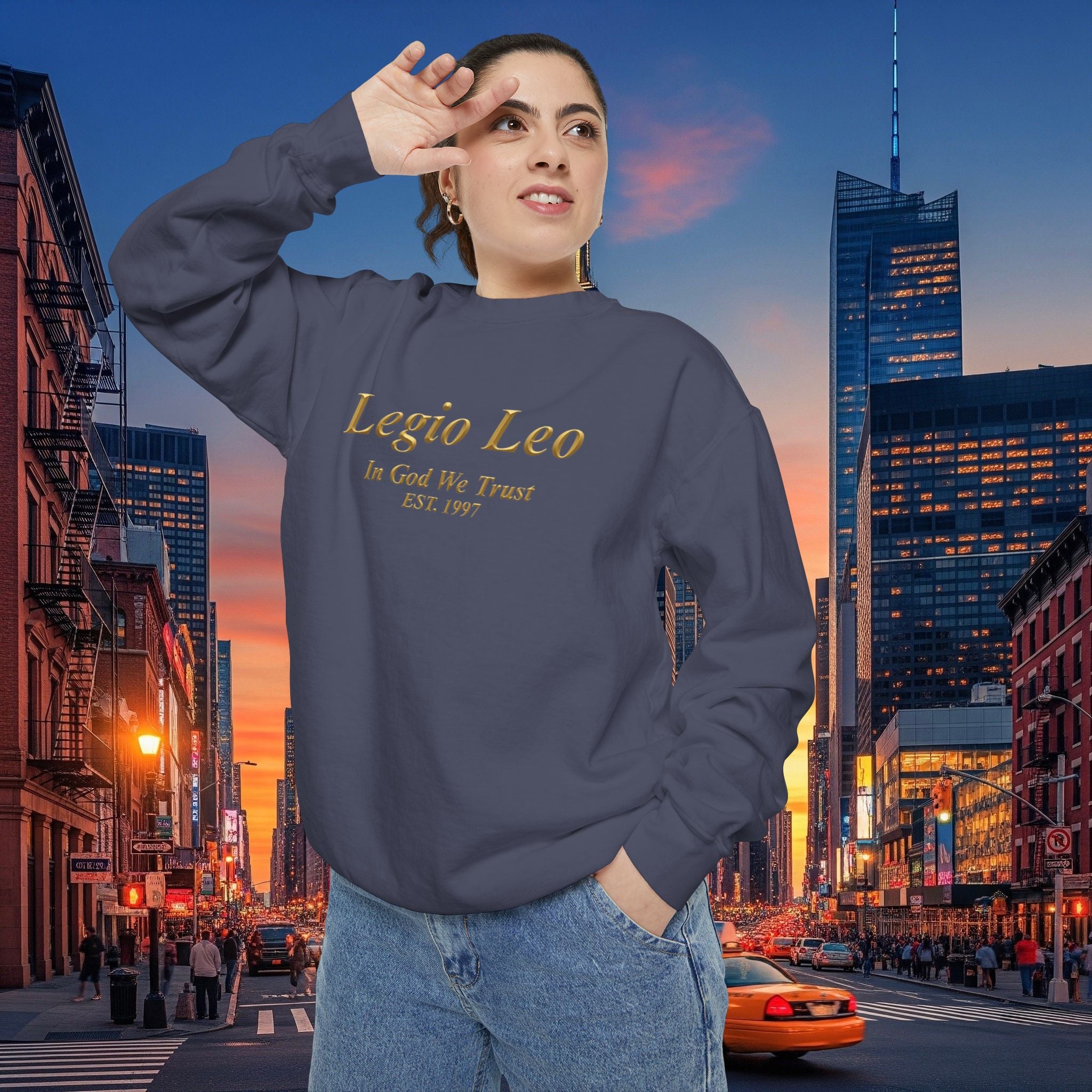 Legio Leo Sweatshirt – Minimal Gold Script Brothers 4 Life  Crewneck
