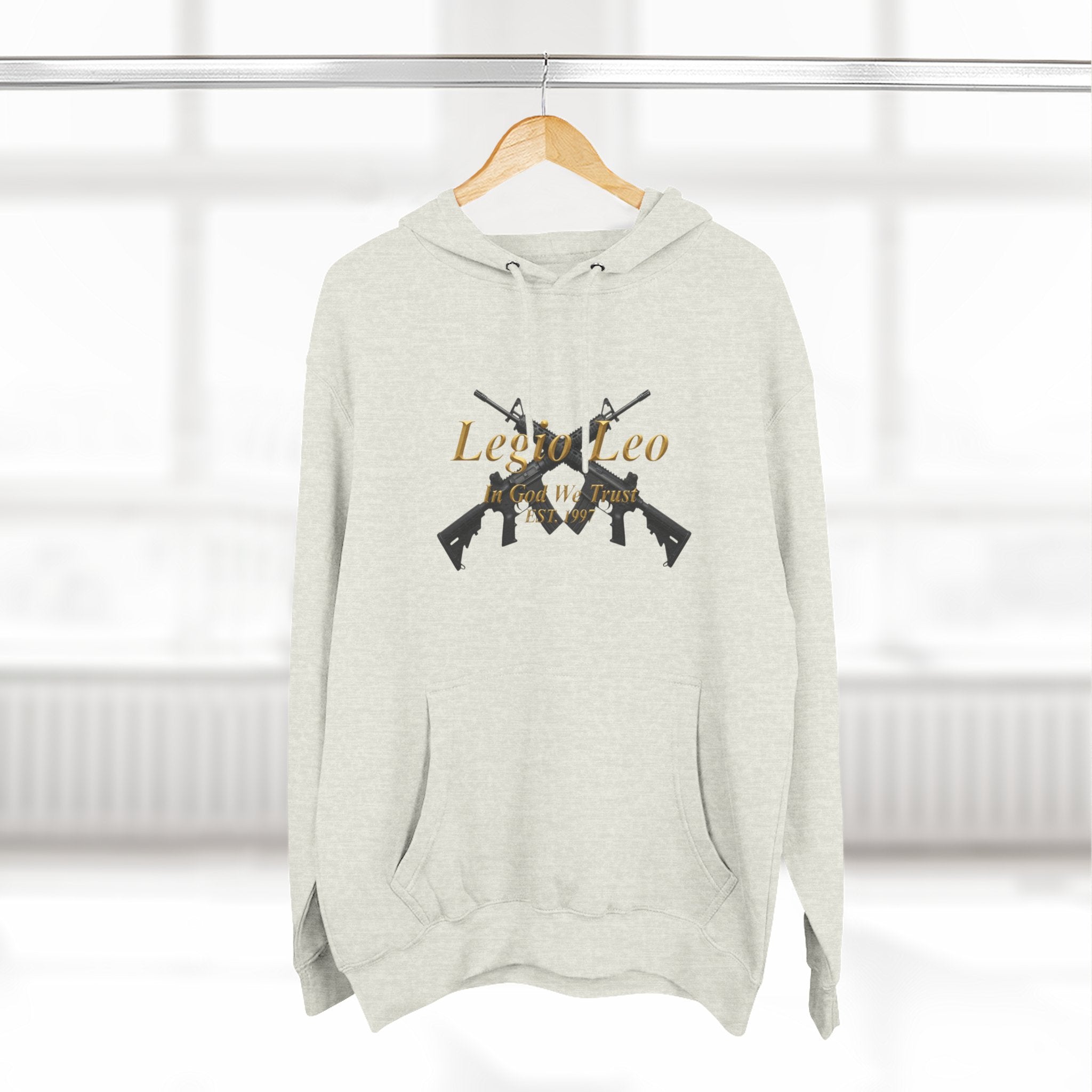 Legio Leo Warrior Fleece Hoodie – Minimal Gold Script Pullover