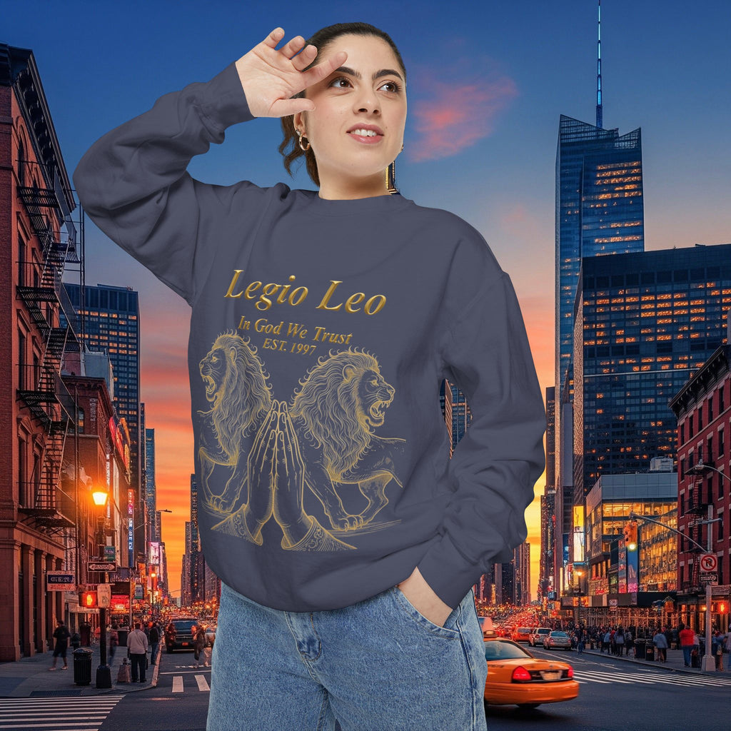 Legio Leo Sweatshirt – Minimal Gold Script Battle Ready Lions Crewneck