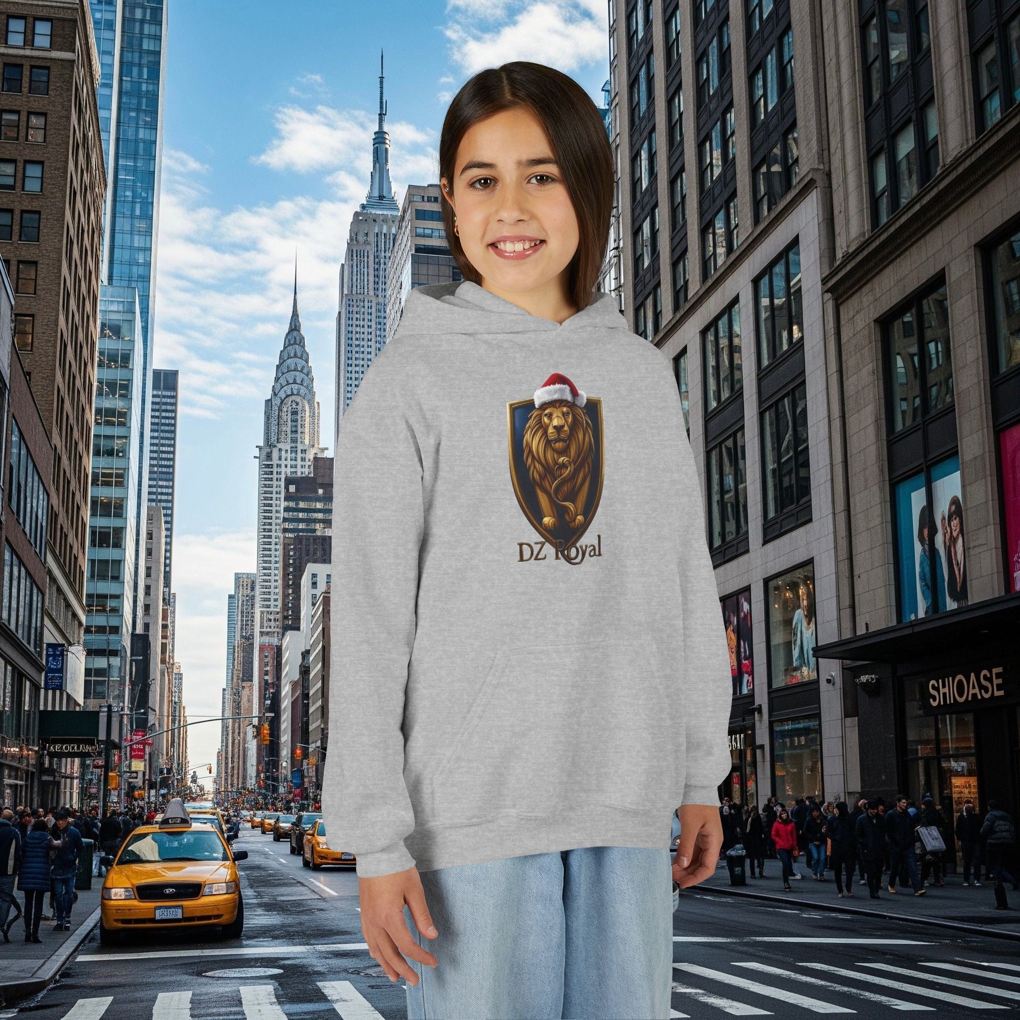 DZ Royal’s Christmas Youth Hoodie (Grown Lion)