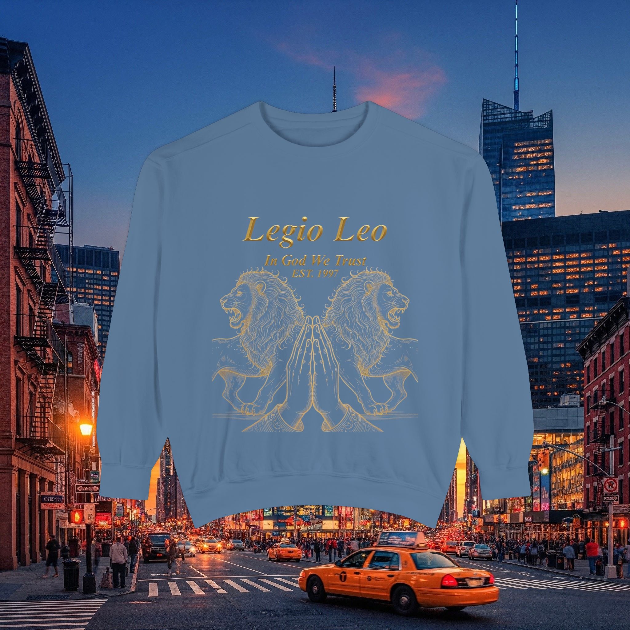 Legio Leo Sweatshirt – Minimal Gold Script Battle Ready Lions Crewneck