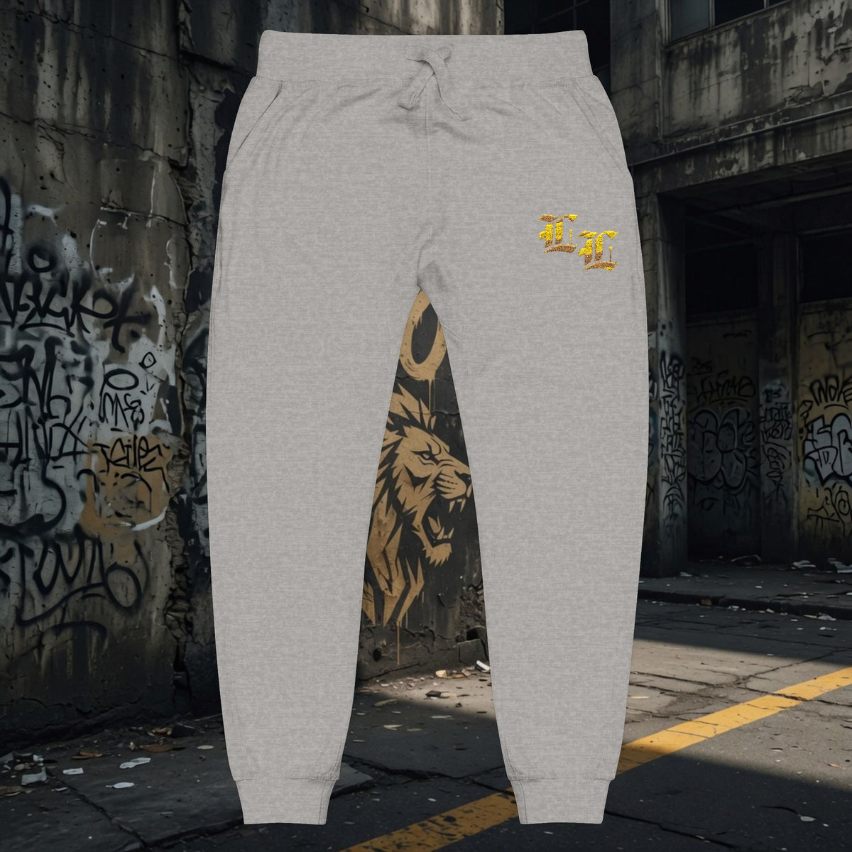 Legio Leo Embroidered Streetwear Fleece Sweatpants