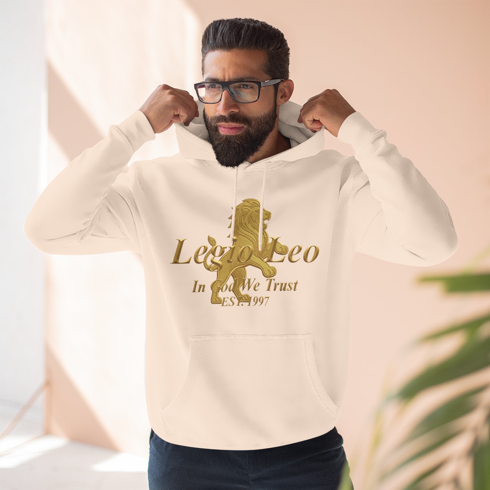 Legio Leo Golden Edition Fleece Hoodie – Minimal Gold Script Pullover