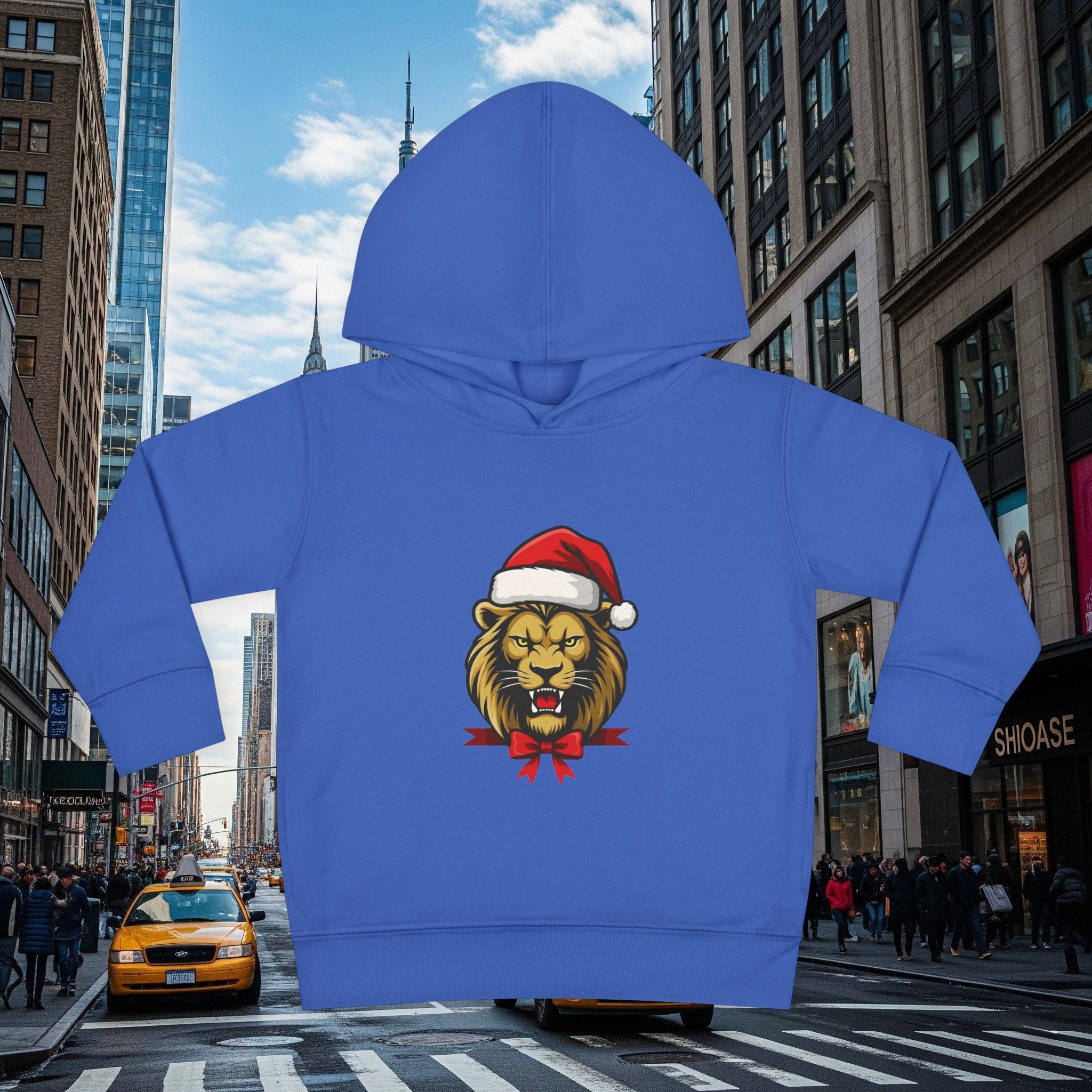 Christmas Legio Leo’s Toddler Pullover Fleece Hoodie (Grown Lion)