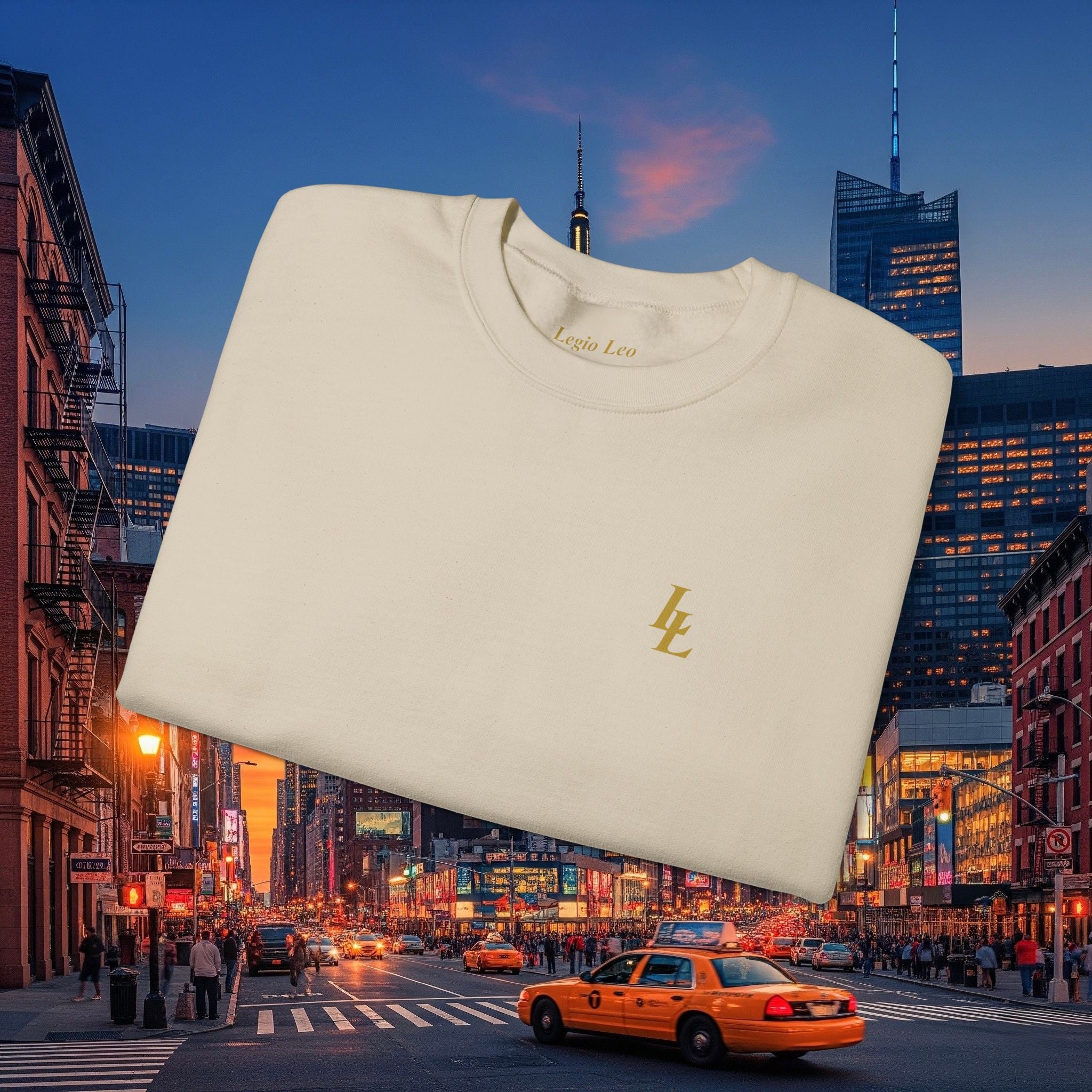 Legio Leo by DZ Royal Cozy Crewneck Sweatshirt | Overlapping L’s Print Design