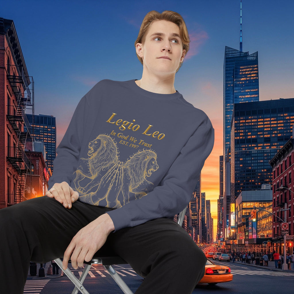 Legio Leo Sweatshirt – Minimal Gold Script Battle Ready Lions Crewneck