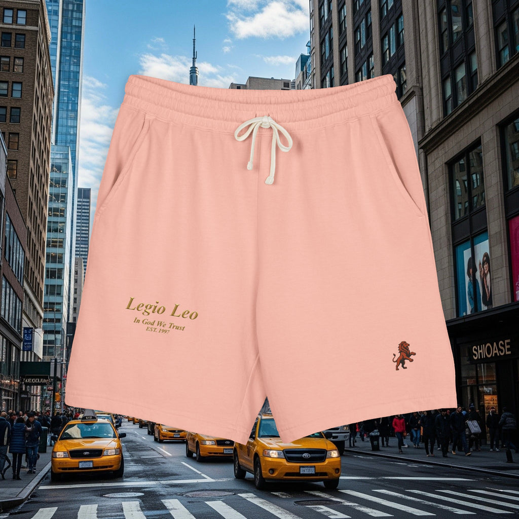 Legio Leo Graphic Sweat Shorts — Lightweight Garment-Dyed Fleece