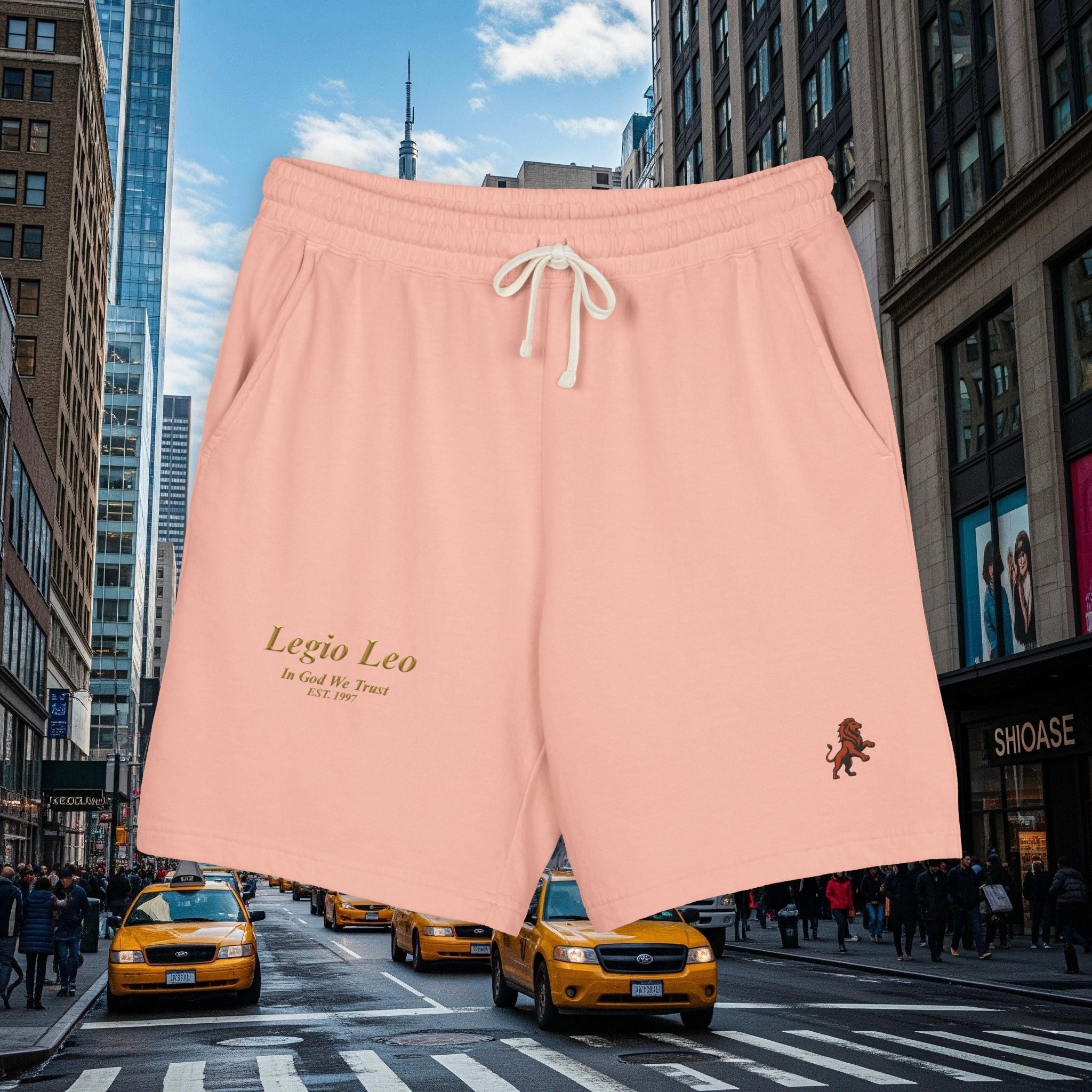 Legio Leo Graphic Sweat Shorts — Lightweight Garment-Dyed Fleece