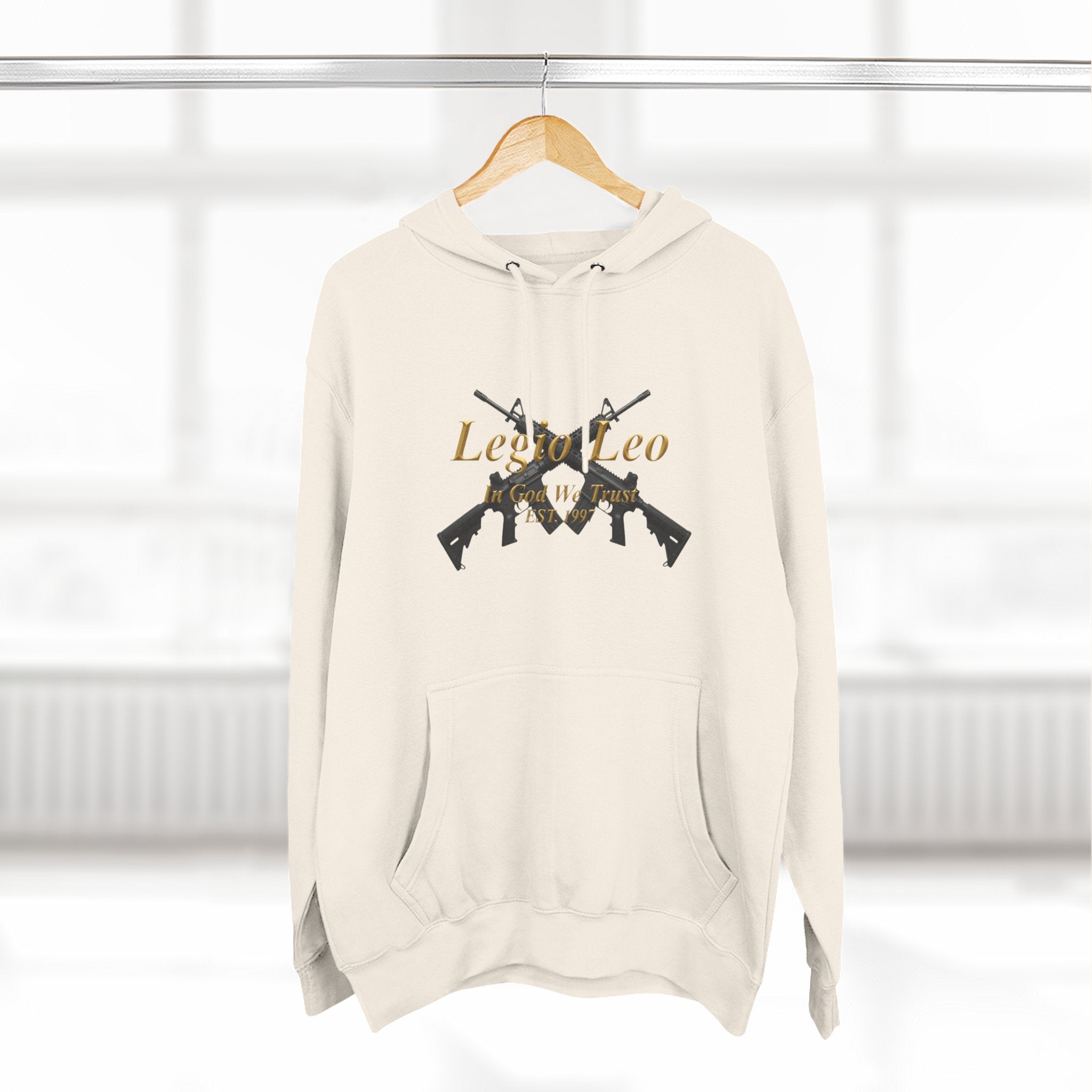 Legio Leo Warrior Fleece Hoodie – Minimal Gold Script Pullover