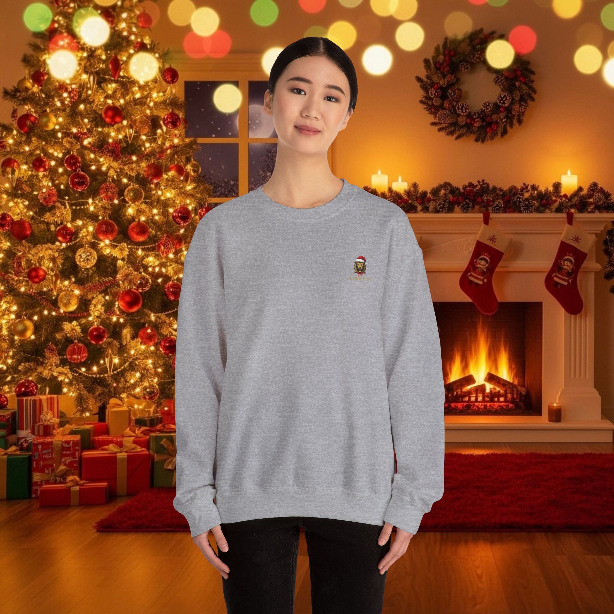 Christmas Holiday Legio Leo by DZ Royal Cozy Unisex Crewneck Sweatshirt for