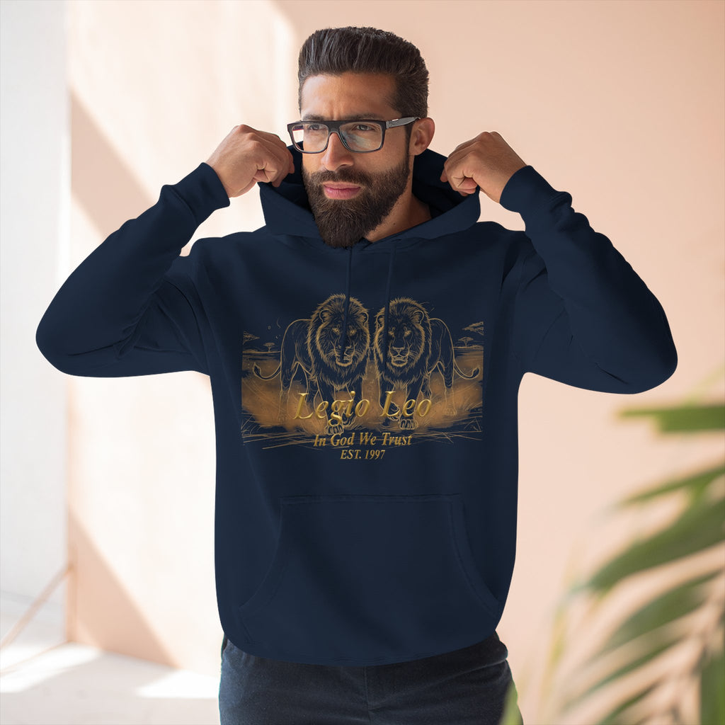 Legio Leo Fleece Hoodie – Minimal Gold Script Brothers 4 Life Pullover