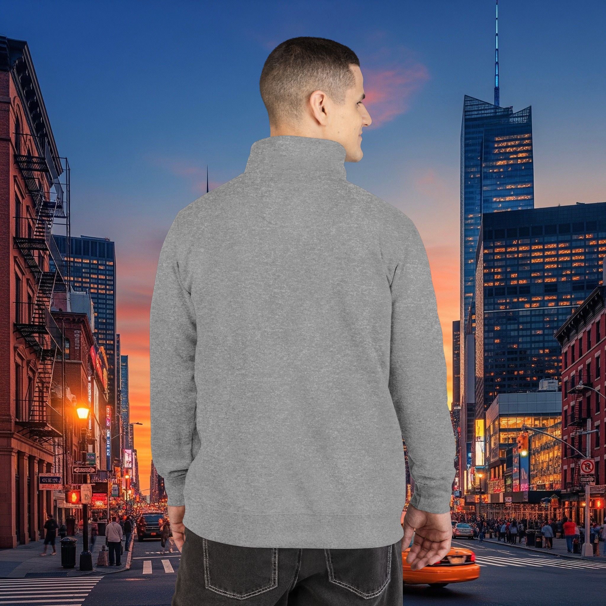 Legio Leo Fleece Pullover - Cozy Zip-Neck Sweatshirt | Legio Leo “In God We Trust” Embroidery