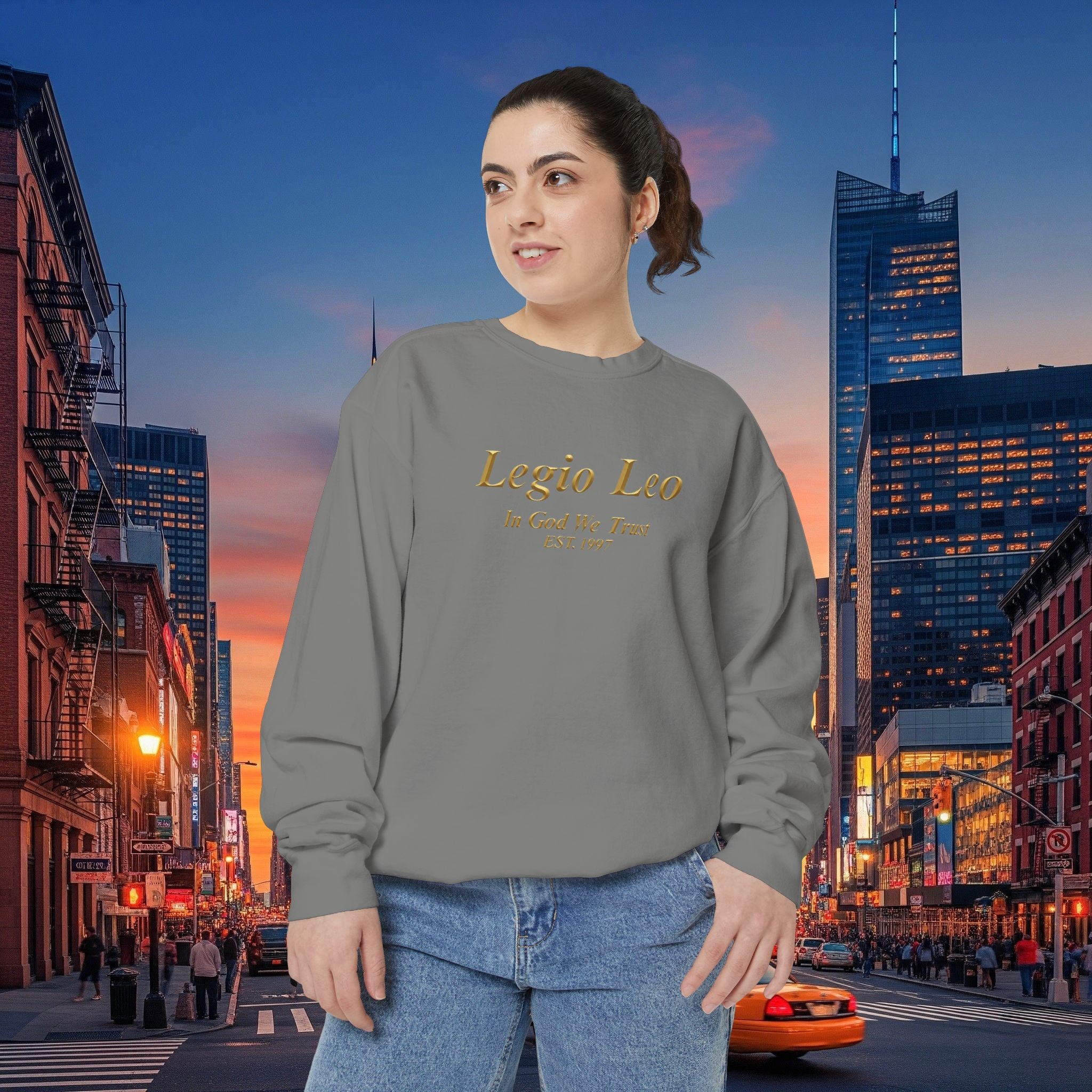 Legio Leo Sweatshirt – Minimal Gold Script Brothers 4 Life  Crewneck