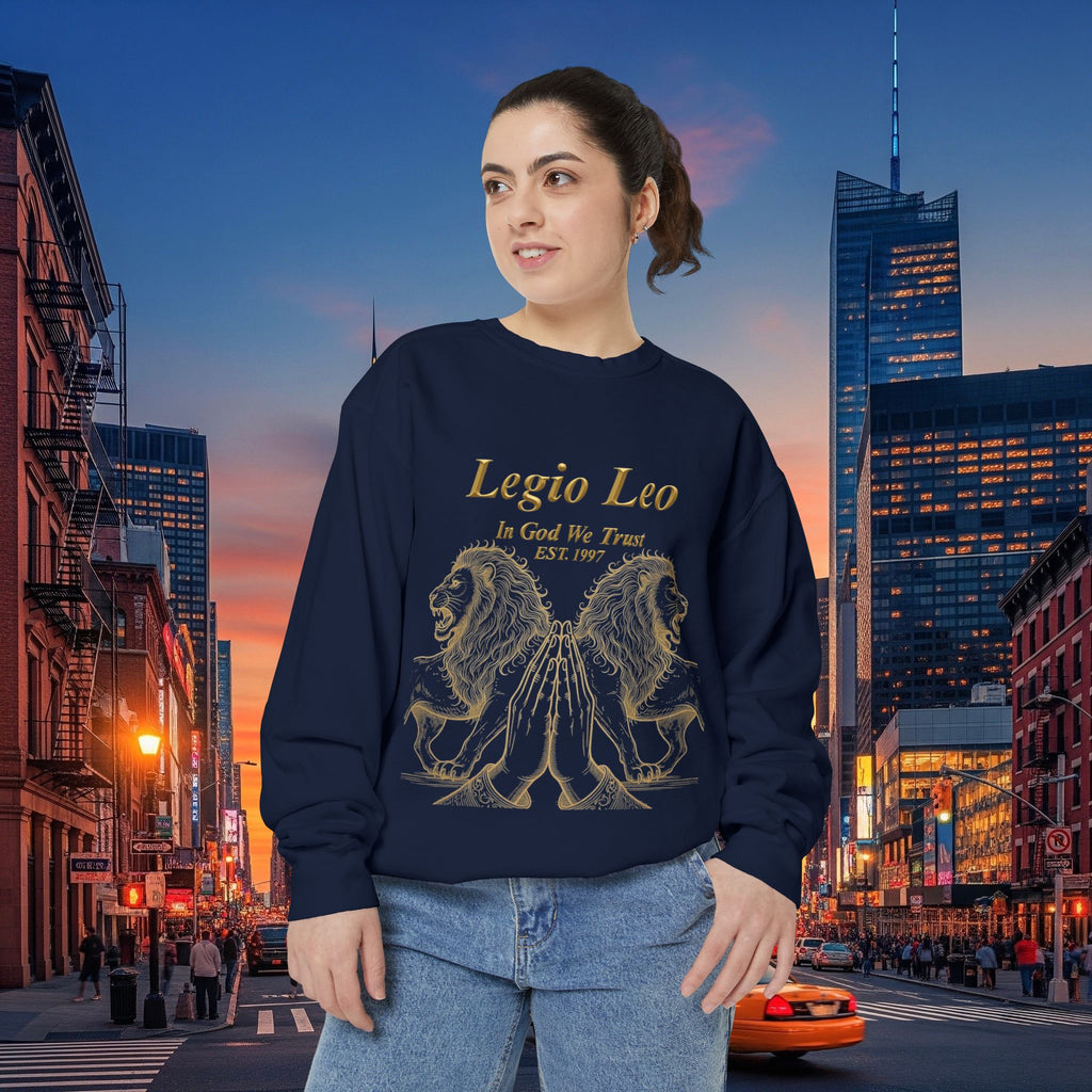Legio Leo Sweatshirt – Minimal Gold Script Battle Ready Lions Crewneck