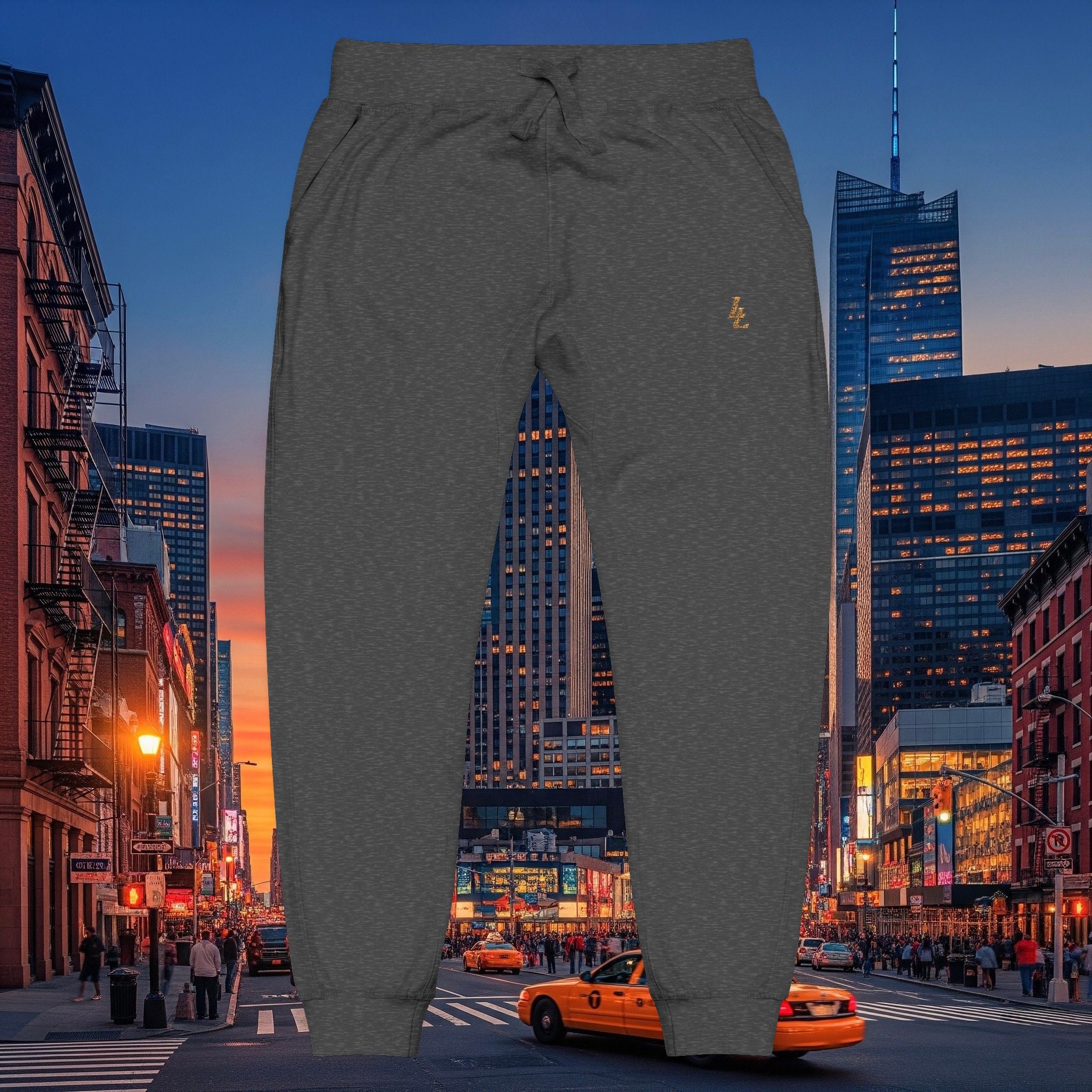 Legio Leo Sweatpants — OverLapping L’s Embroidery Design Cozy Fleece Joggers
